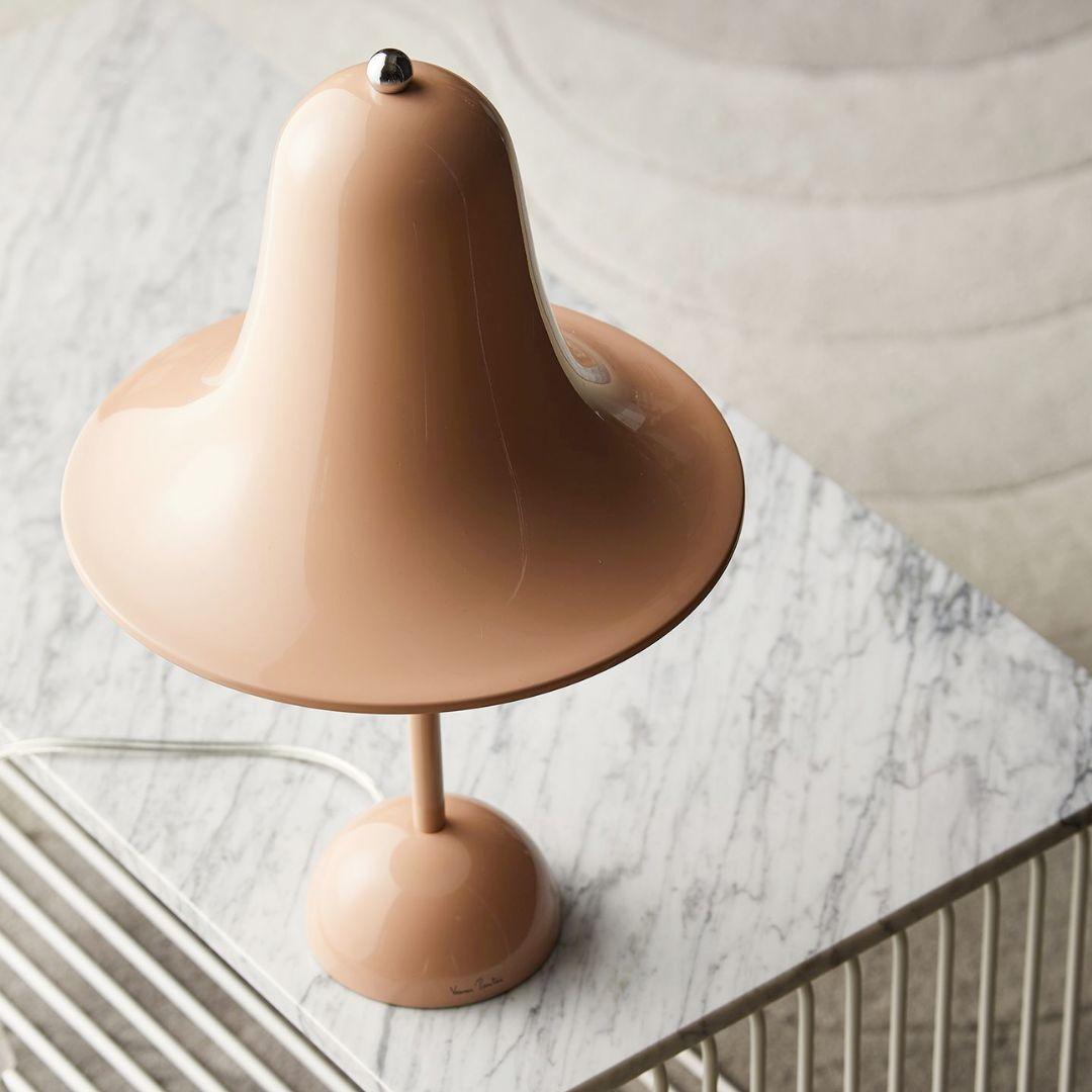 Verner Panton 'Pantop' Table Lamp in Metal and Burgundy for Verpan For Sale 3