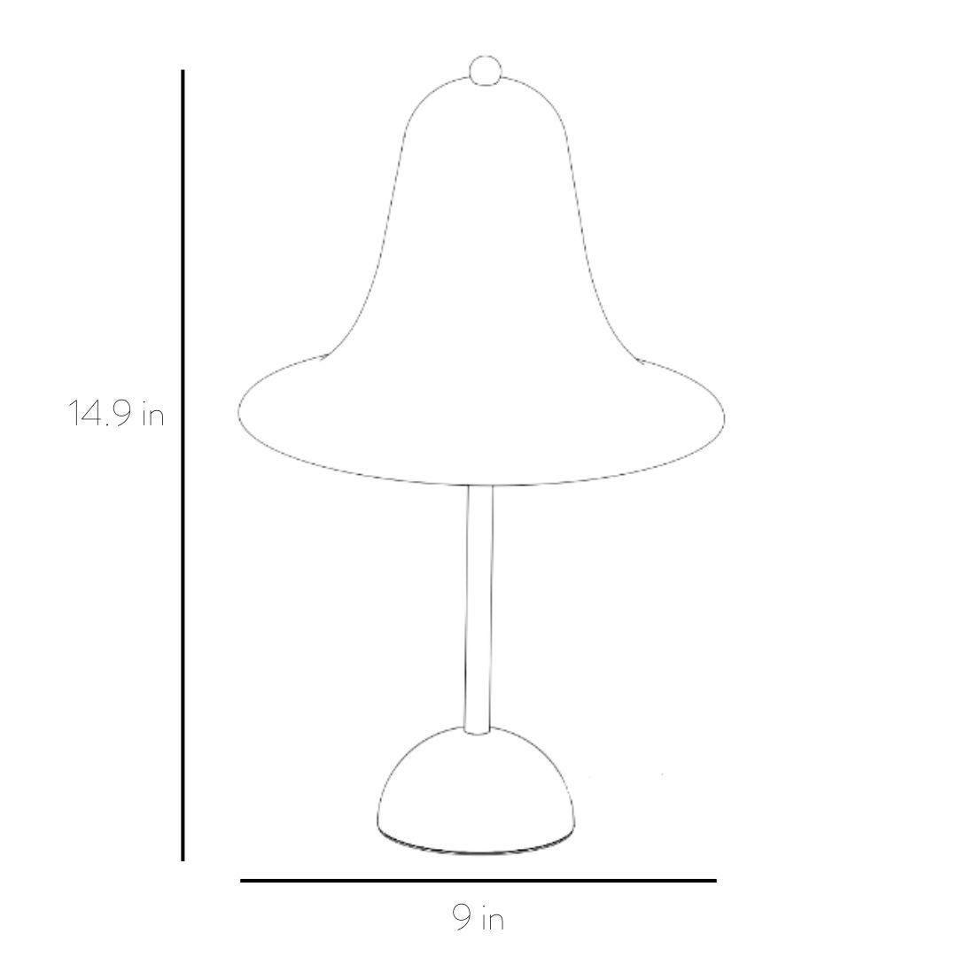 Mid-Century Modern Verner Panton 'Pantop' Table Lamp in Metal and Burgundy for Verpan For Sale