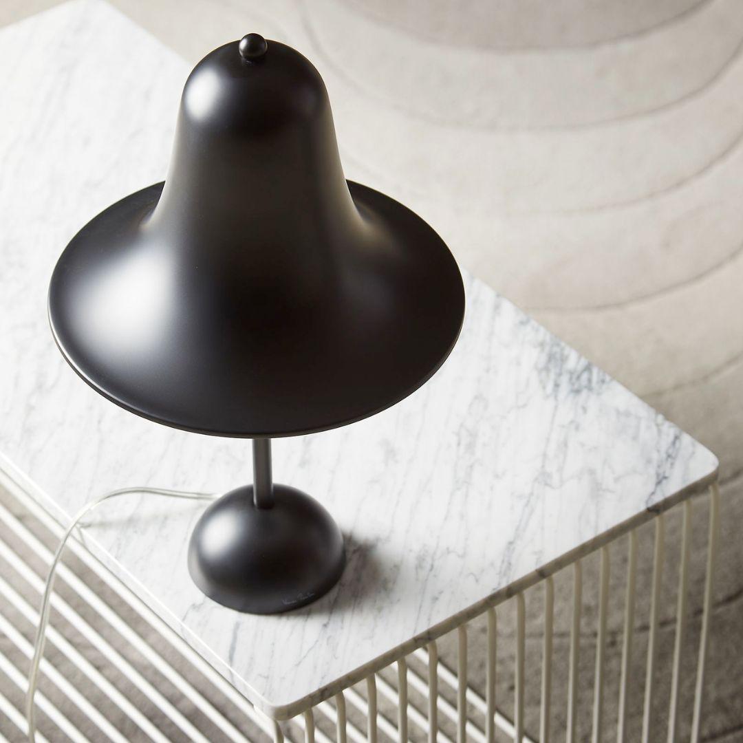 Verner Panton 'Pantop' Table Lamp in Metal and Burgundy for Verpan For Sale 2