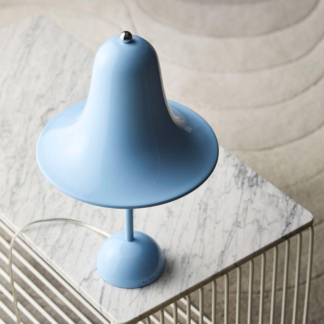 Contemporary Verner Panton 'Pantop' Table Lamp in Metal and Dusty Blue for Verpan For Sale