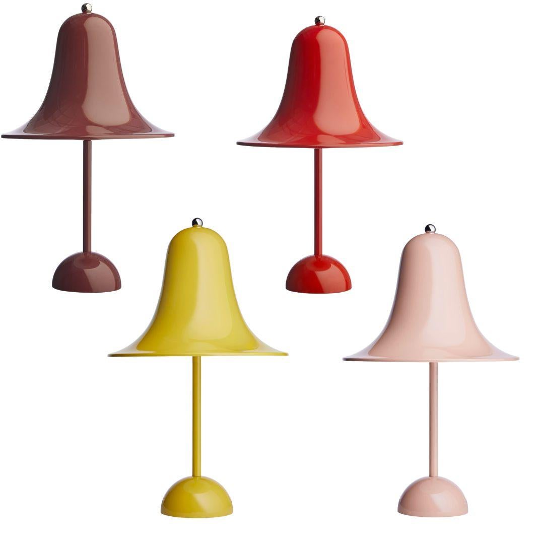 Verner Panton 'Pantop' Table Lamp in Metal and Dusty Rose for Verpan For Sale 1