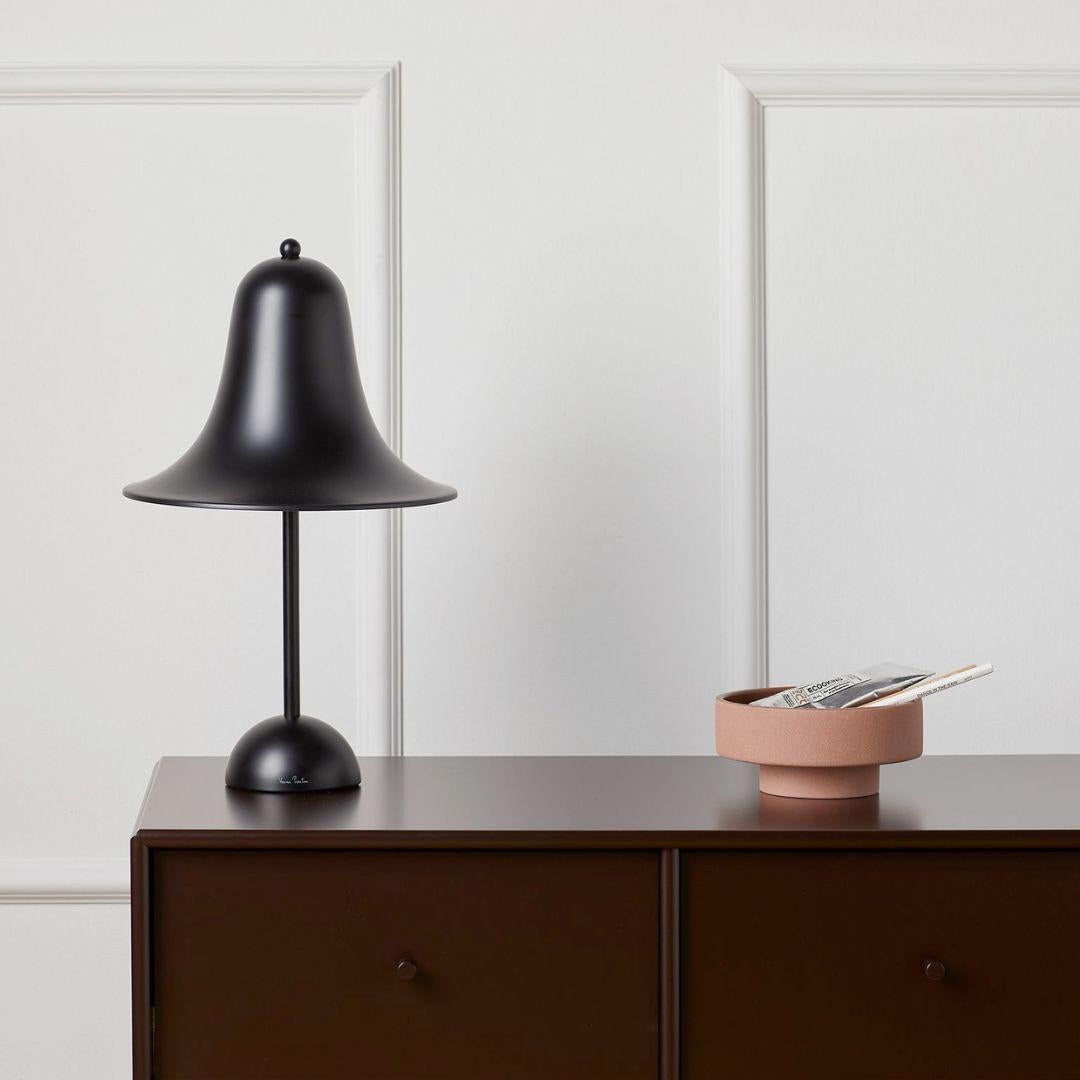 Mid-Century Modern Verner Panton 'Pantop' Table Lamp in Metal and Matte Black for Verpan For Sale