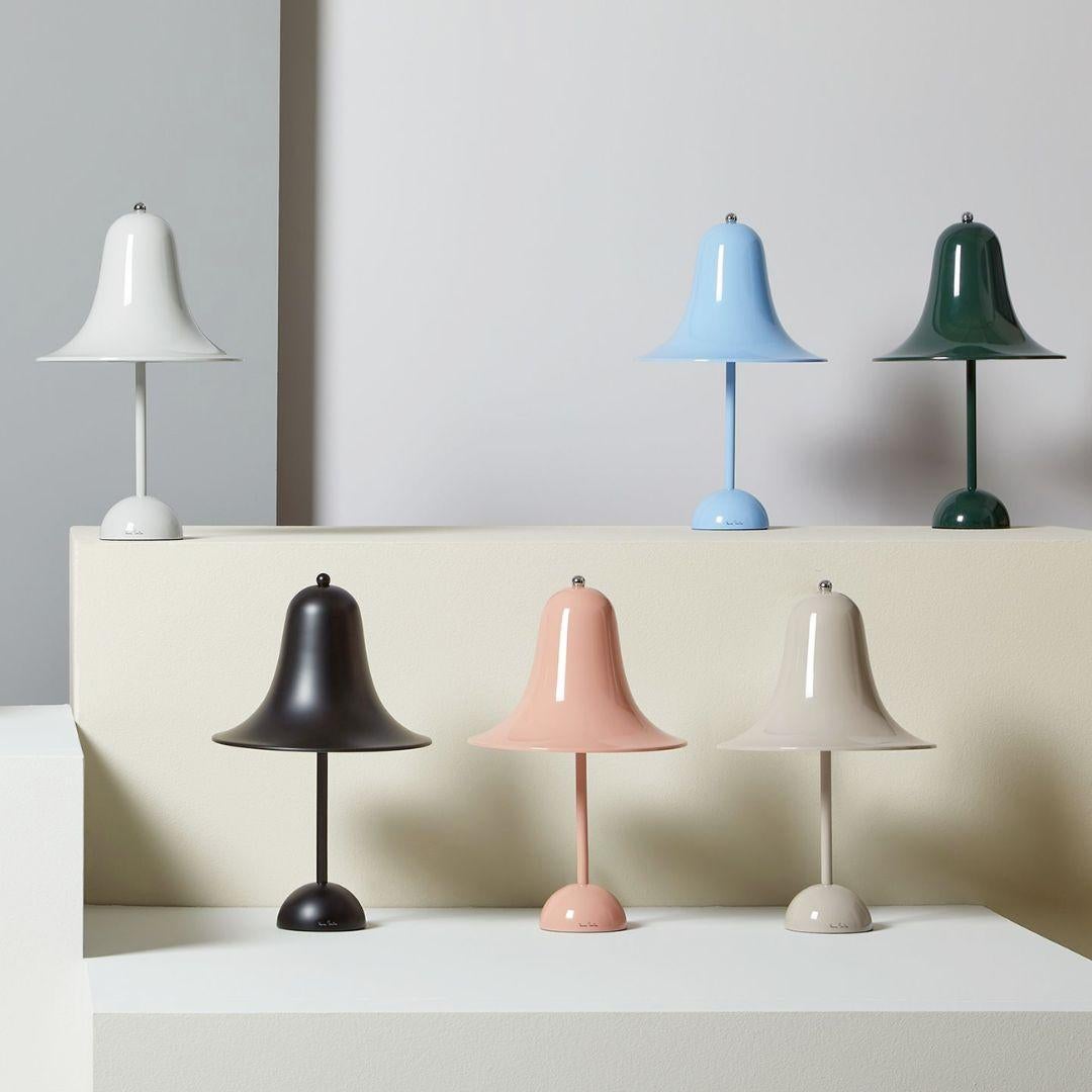 Verner Panton 'Pantop' Table Lamp in Metal and Matte Terracotta for Verpan For Sale 3