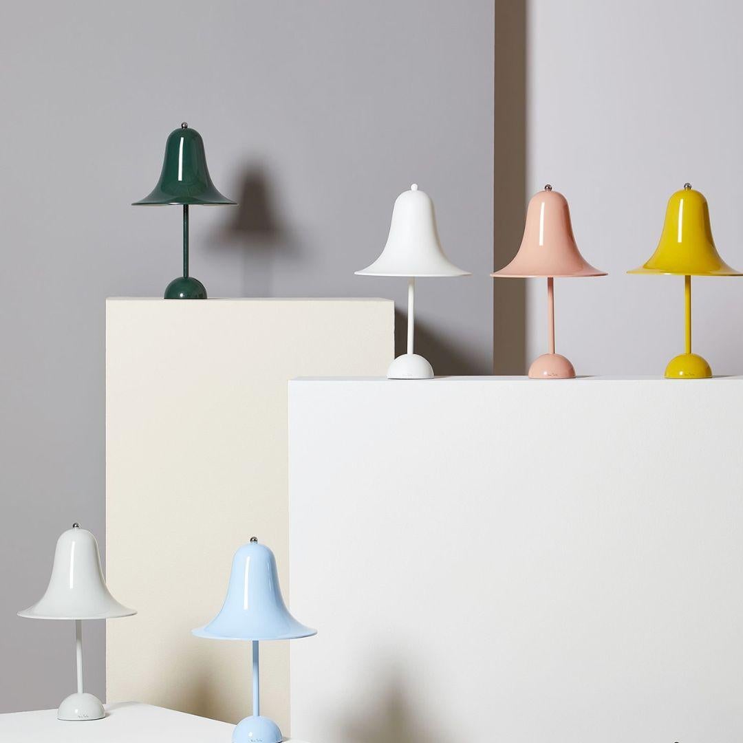 Verner Panton 'Pantop' Table Lamp in Metal and Matte Terracotta for Verpan For Sale 4