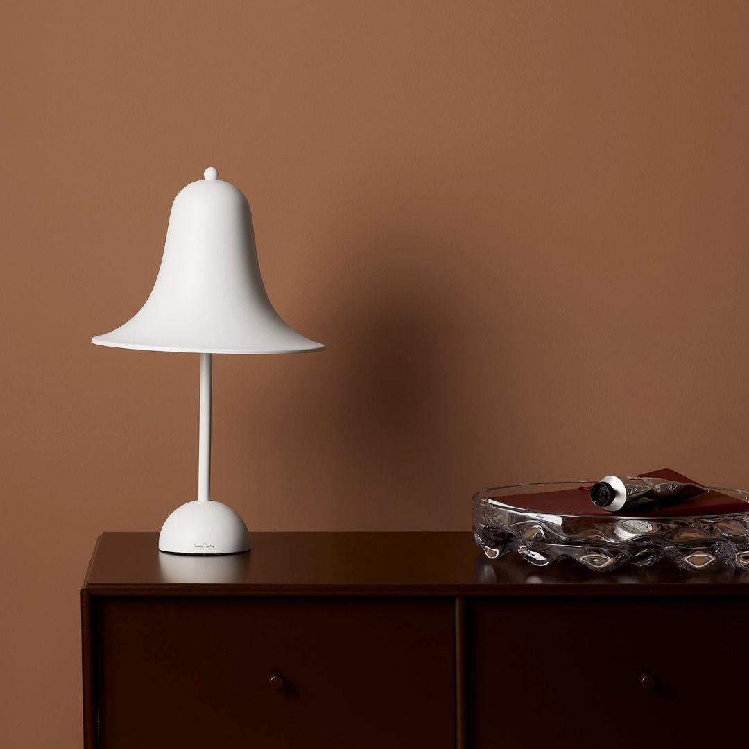 Mid-Century Modern Verner Panton 'Pantop' Table Lamp in Metal and Matte White for Verpan For Sale