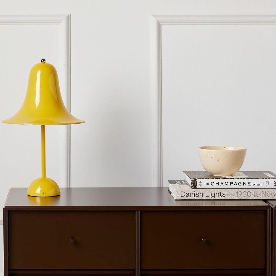 Mid-Century Modern Verner Panton 'Pantop' Table Lamp in Metal and Warm Yellow for Verpan For Sale