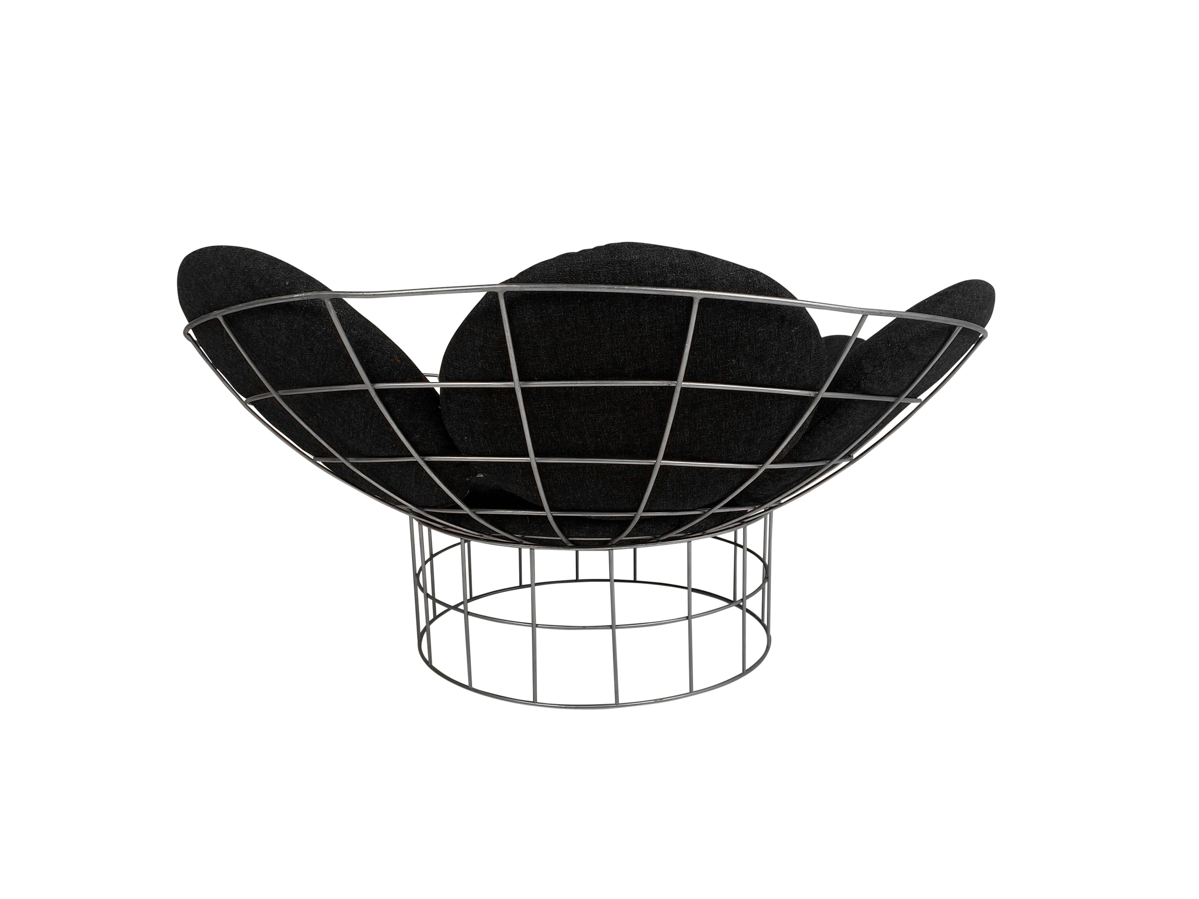 Steel Verner Panton Peacock Lounge Chair for Plus-Linje Denmark Midcentury For Sale