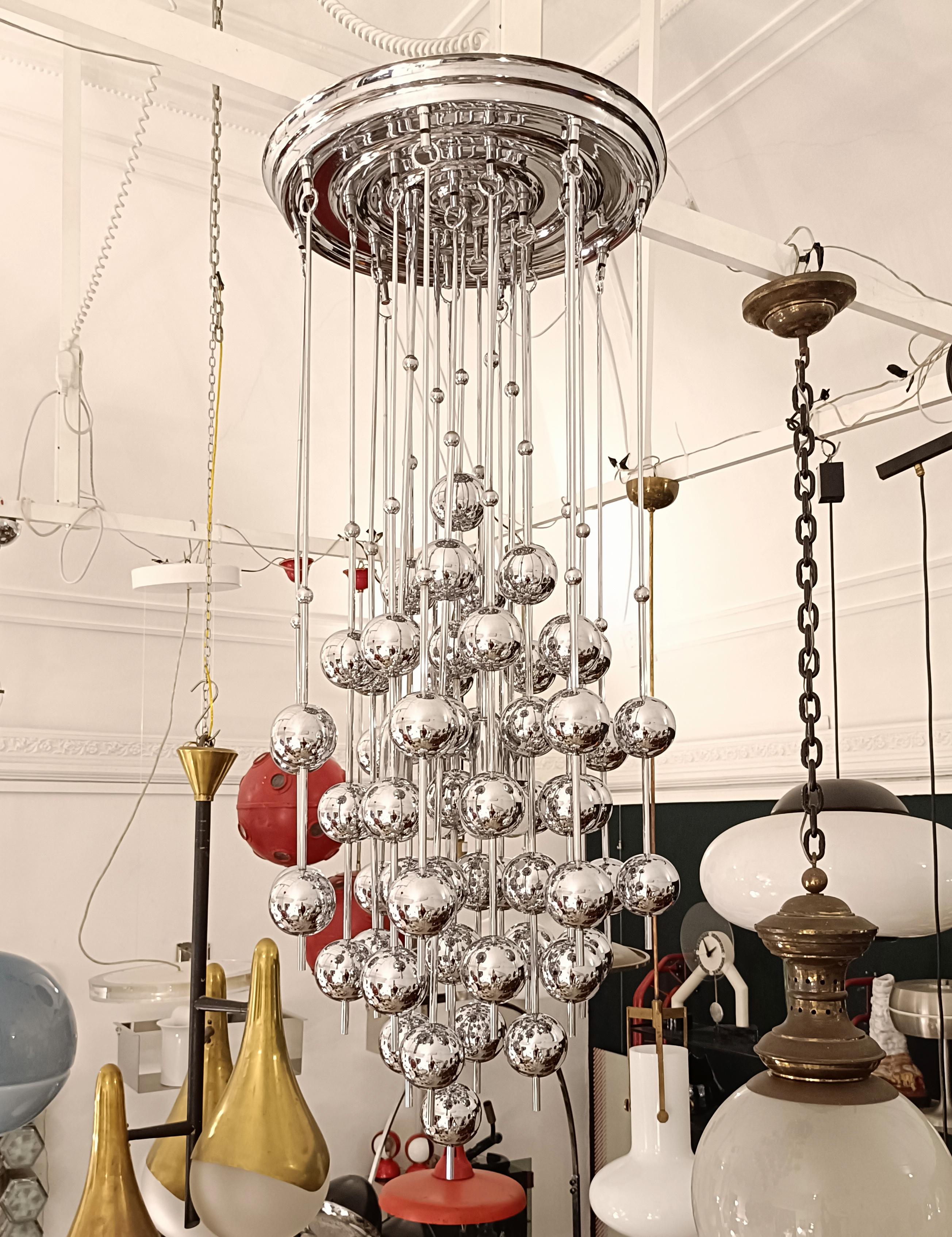 Verner Panton para J.Luber Lámpara 'Ball', Dinamarca Años 70 Moderno de mediados de siglo en venta