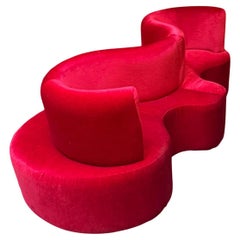 Verner Panton for VerPan Red Sofa "Cloverleaf," Denmark 2000s