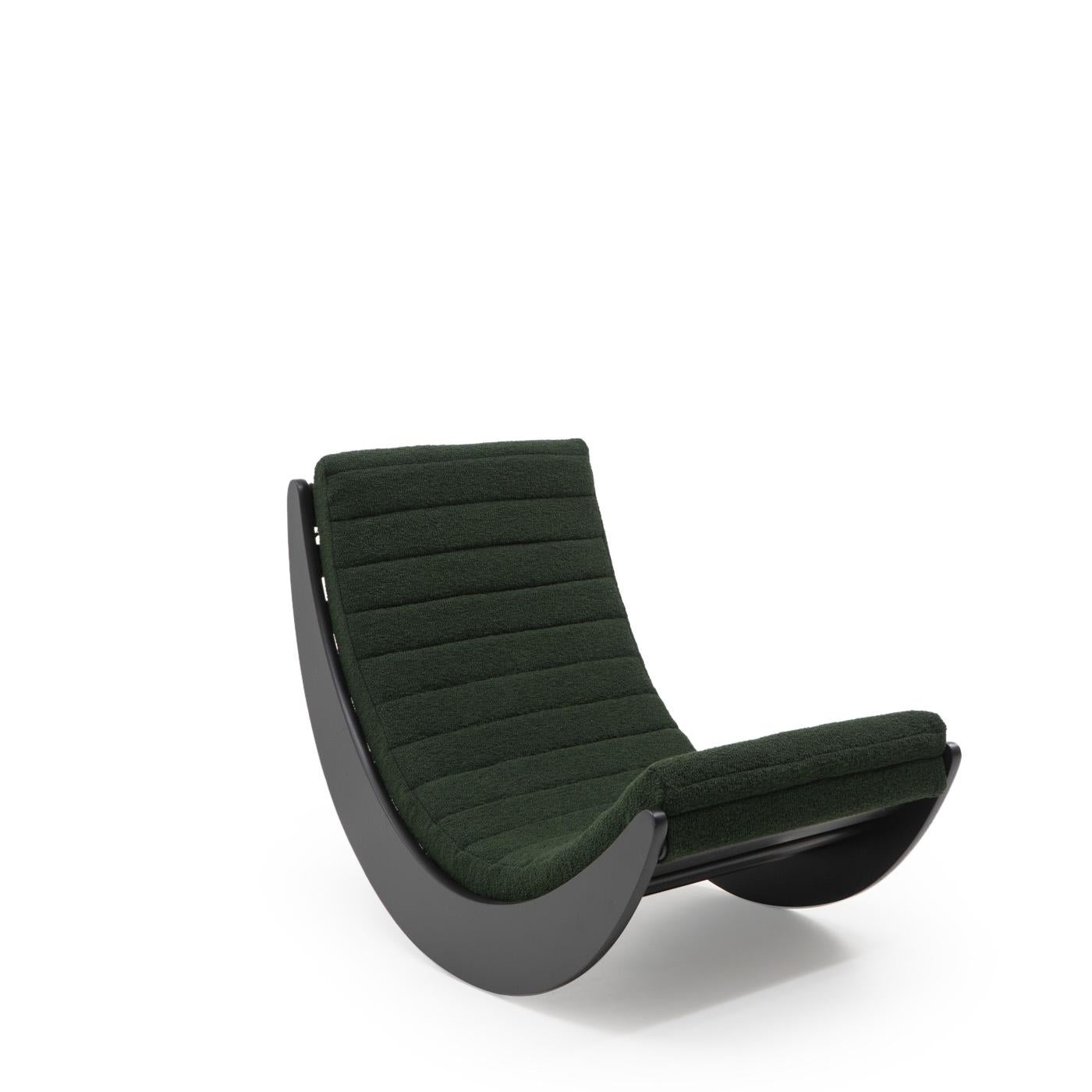 Mid-Century Modern Verner Panton Relaxer II Rocking Chair, 1970s - Dedar Milano bouclé fabric