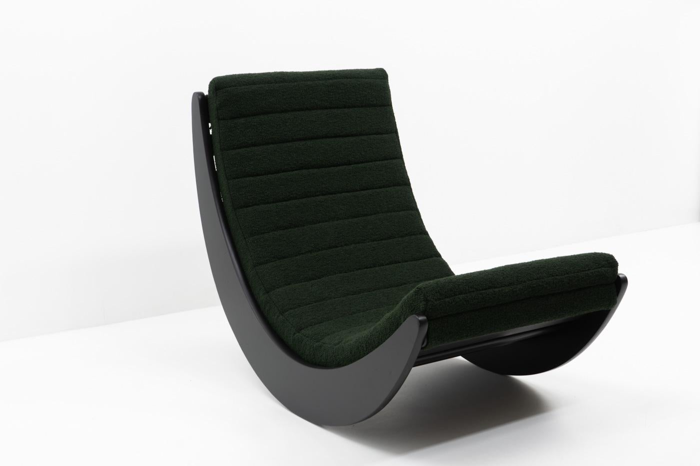 Late 20th Century Verner Panton Relaxer II Rocking Chair, 1970s - Dedar Milano bouclé fabric