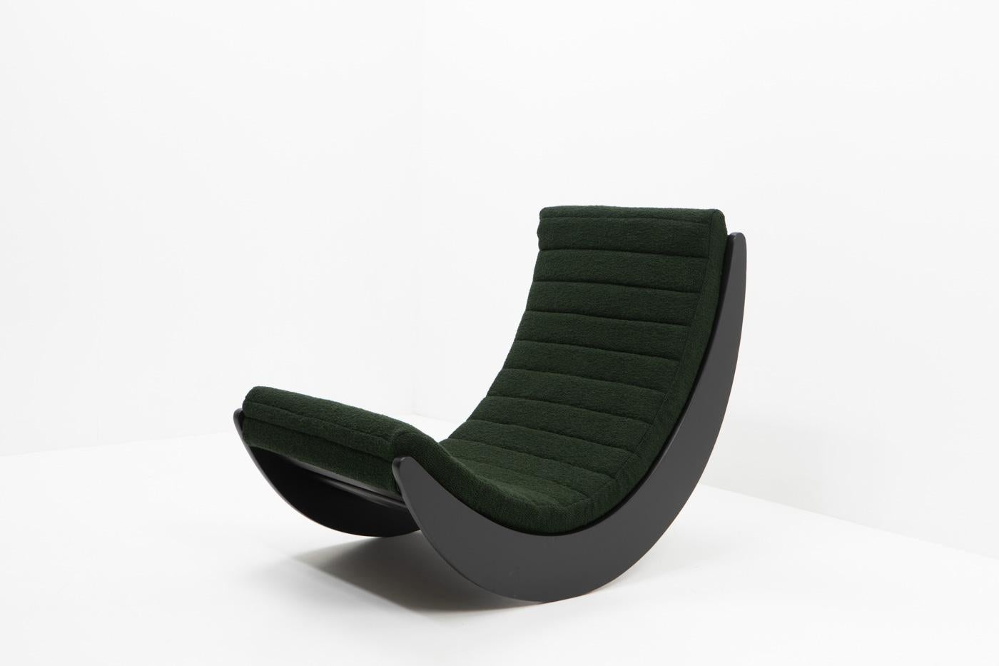 Fabric Verner Panton Relaxer II Rocking Chair, 1970s - Dedar Milano bouclé fabric