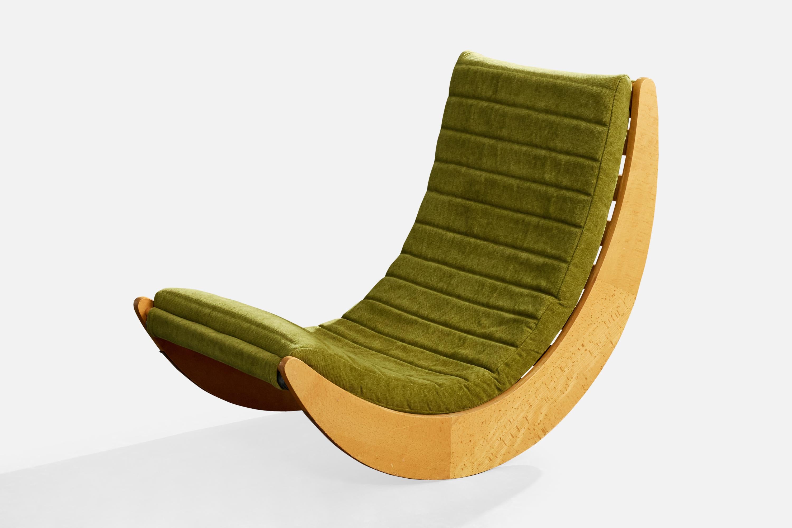 Allemand Verner Panton, chaise longue à bascule, Wood, tissu, Allemagne, années 1980 en vente