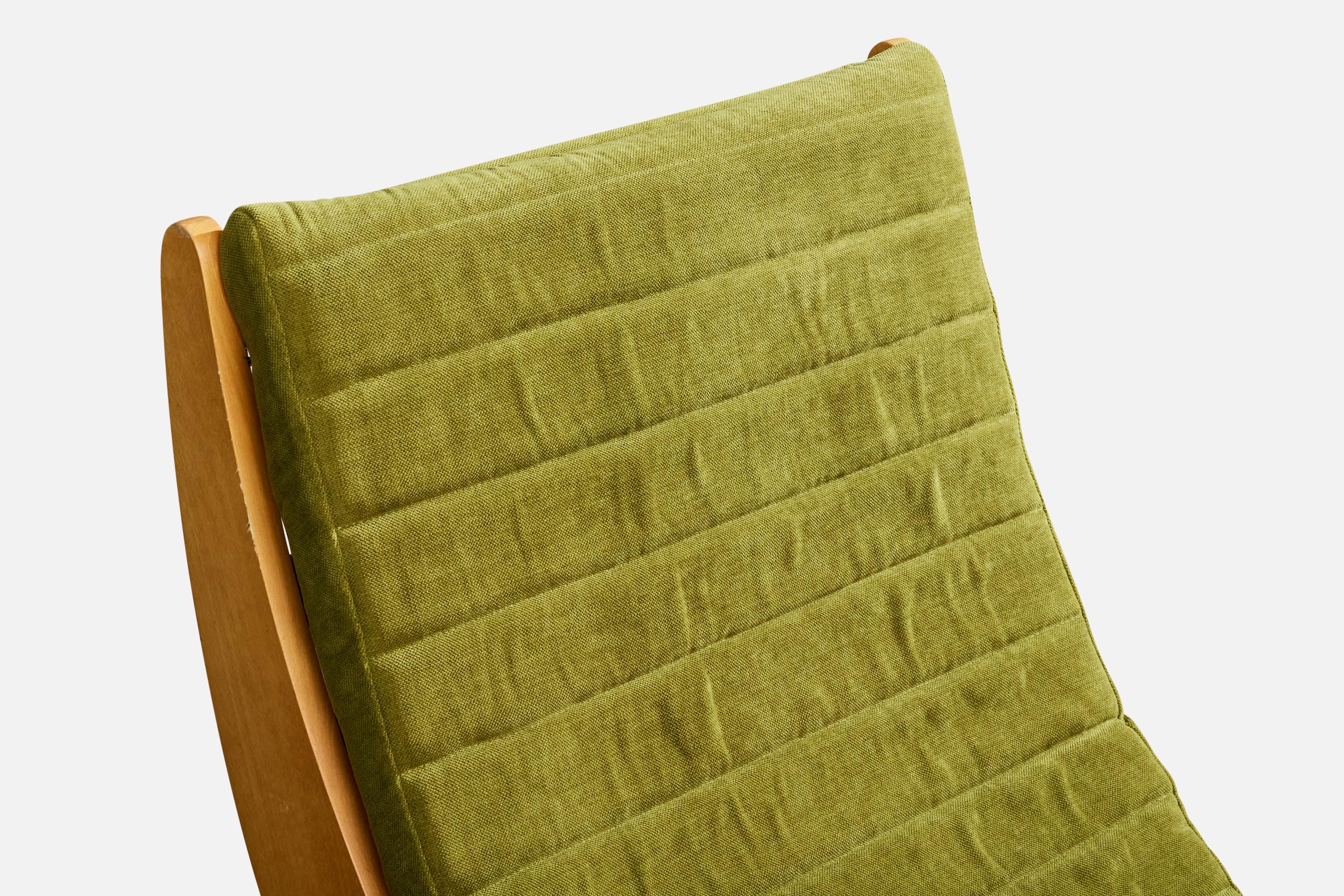 Tissu Verner Panton, chaise longue à bascule, Wood, tissu, Allemagne, années 1980 en vente