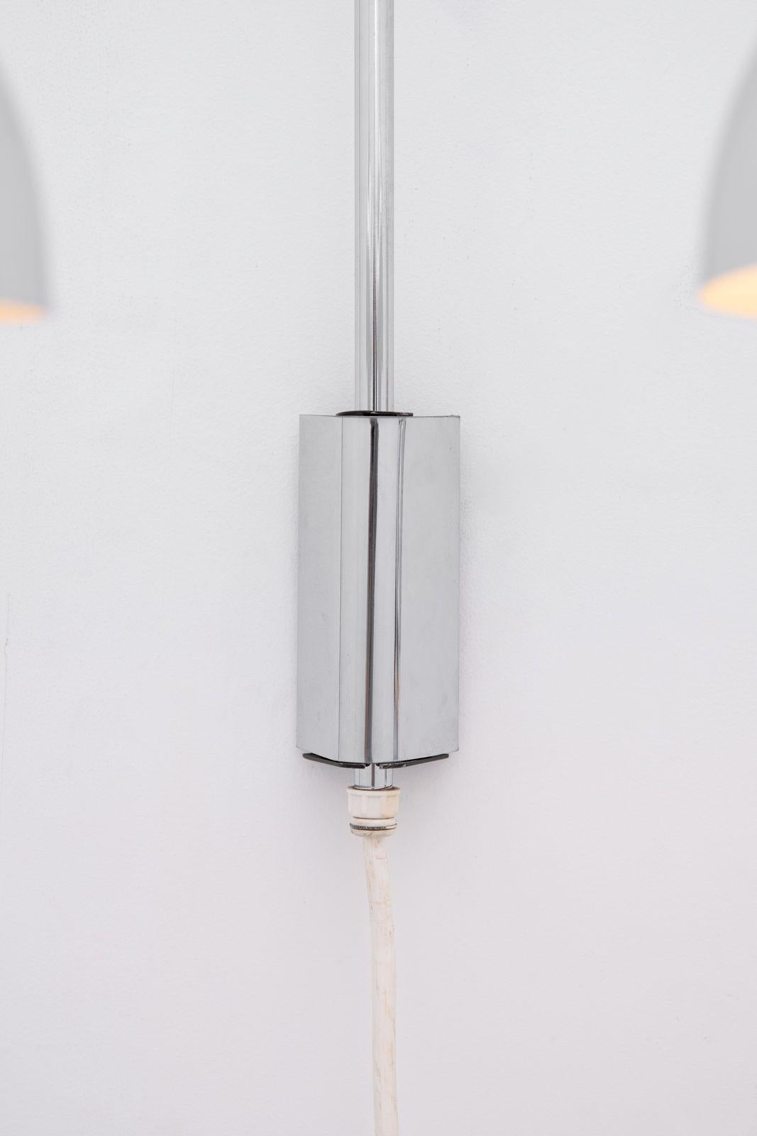 Danish Verner Panton Sconces in Chrome from the Flower Pot Series Wall Mount 1960s For Sale