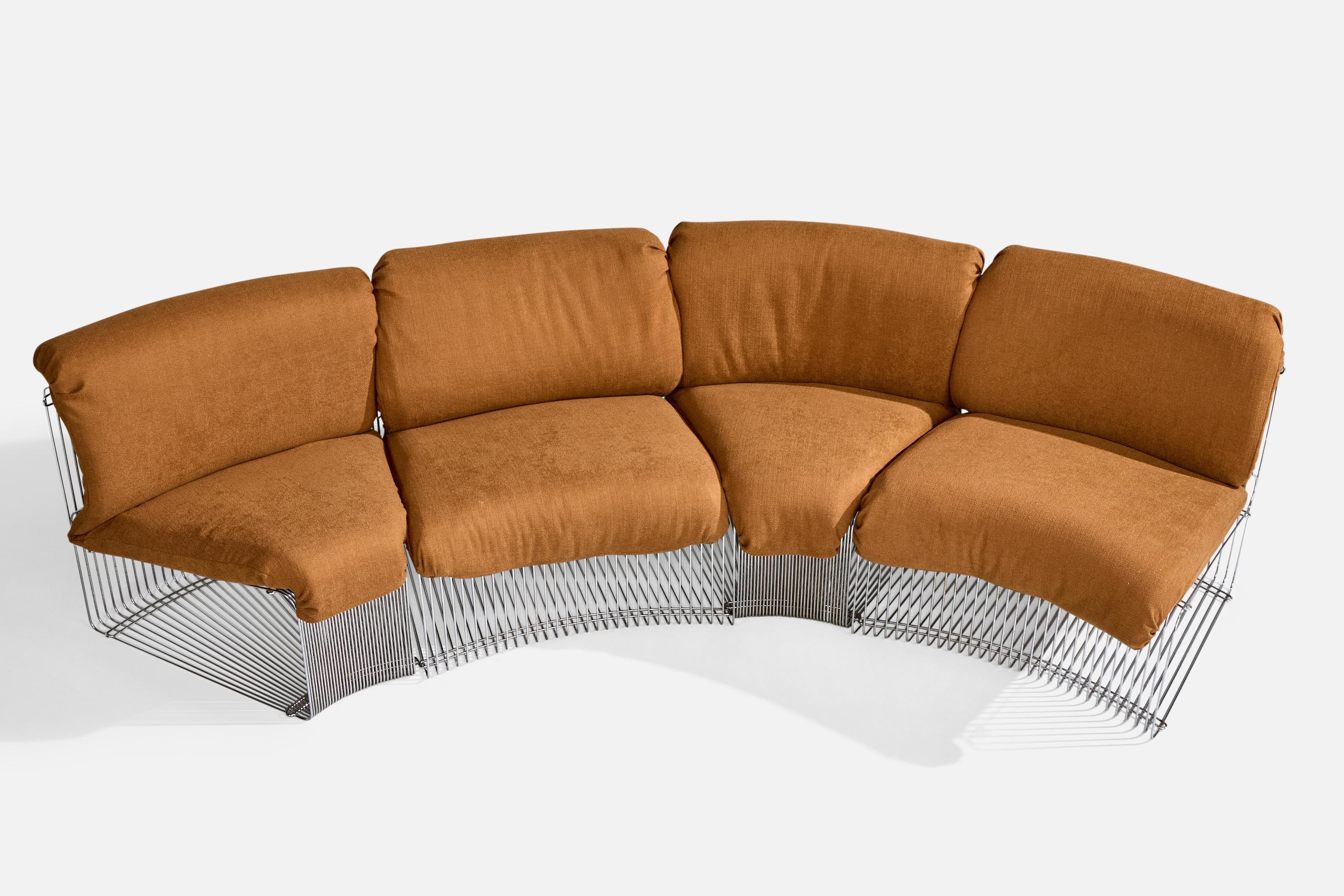 Verner Panton, Sofá seccional, Metal, Tela, Dinamarca, Década de 1970 Moderno de mediados de siglo en venta