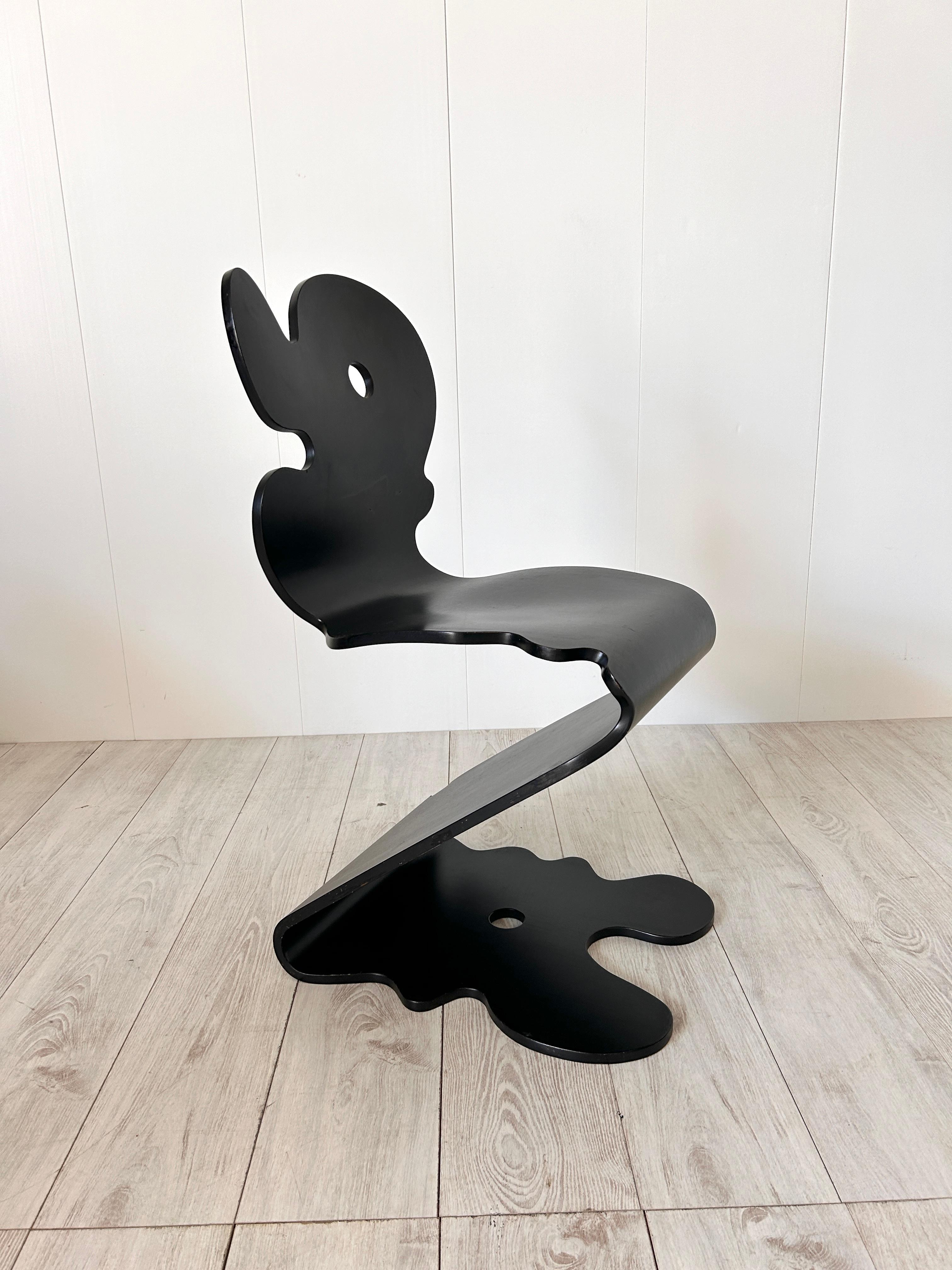 Wood Verner Panton, sedia mod. Pantonic 5000, Studio Hag, 1992 For Sale