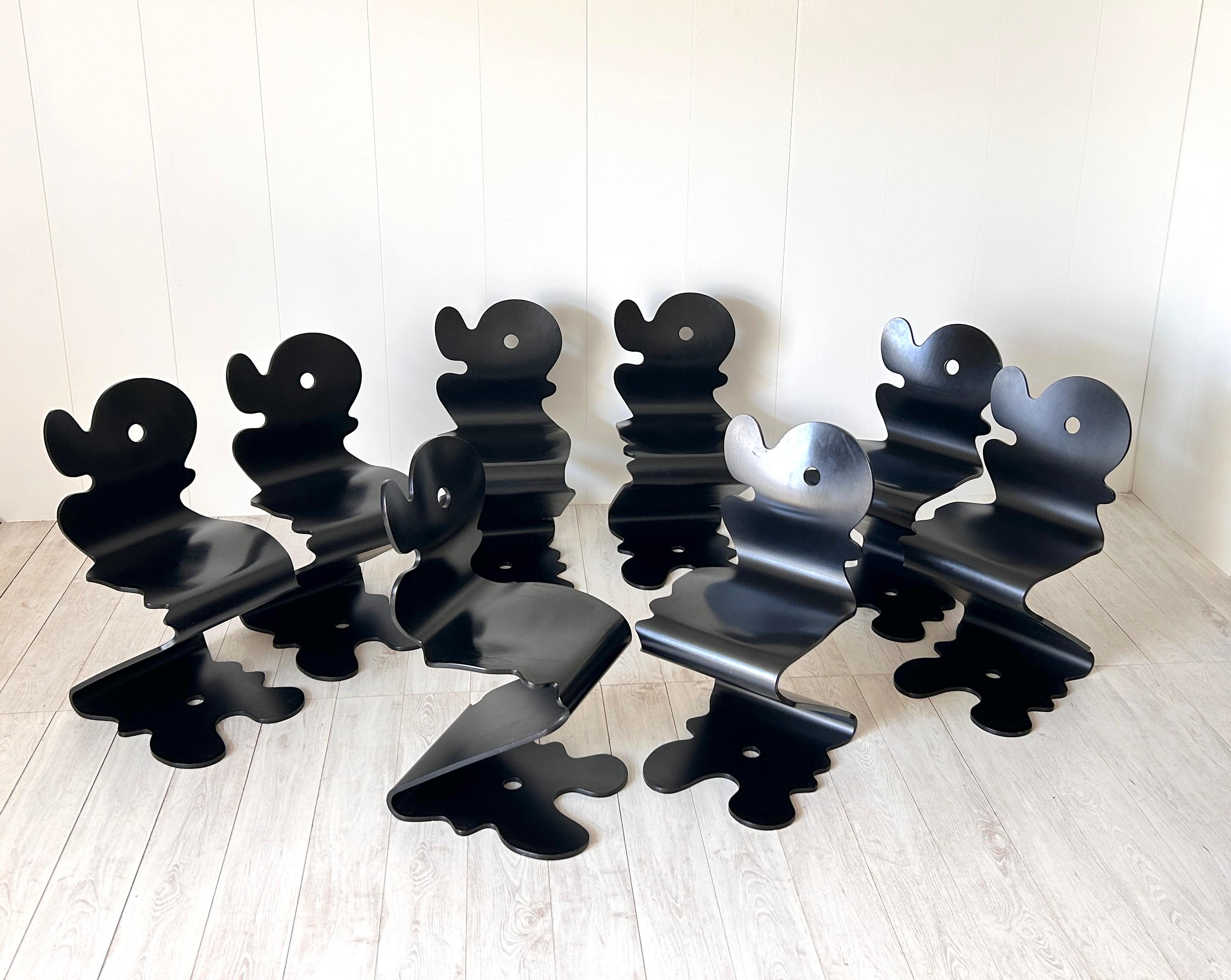 Legno Verner Panton, sedia mod. Pantonic 5000, Studio Aag, 1992 in vendita