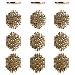 Ensemble de 3 pendentifs Verner Panton « Spiral SP3 » XL en or pour Verpan