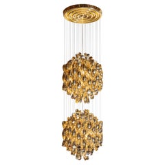 Verner Panton SP-2 Spiral Chandelier in Gold by Verpan