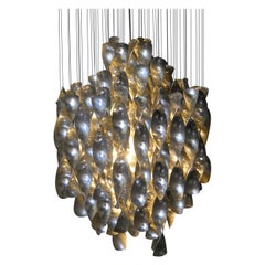 Verner Panton, lampada a sospensione SP1 Spiral in argento, primo esemplare, J Lüber, anni '60