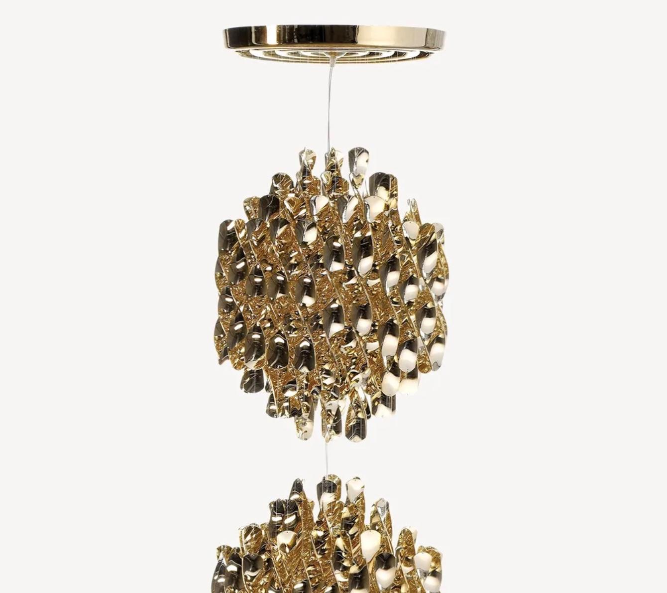 Mid-Century Modern Verner Panton 'Spiral SP2' Pendant in Gold for Verpan For Sale