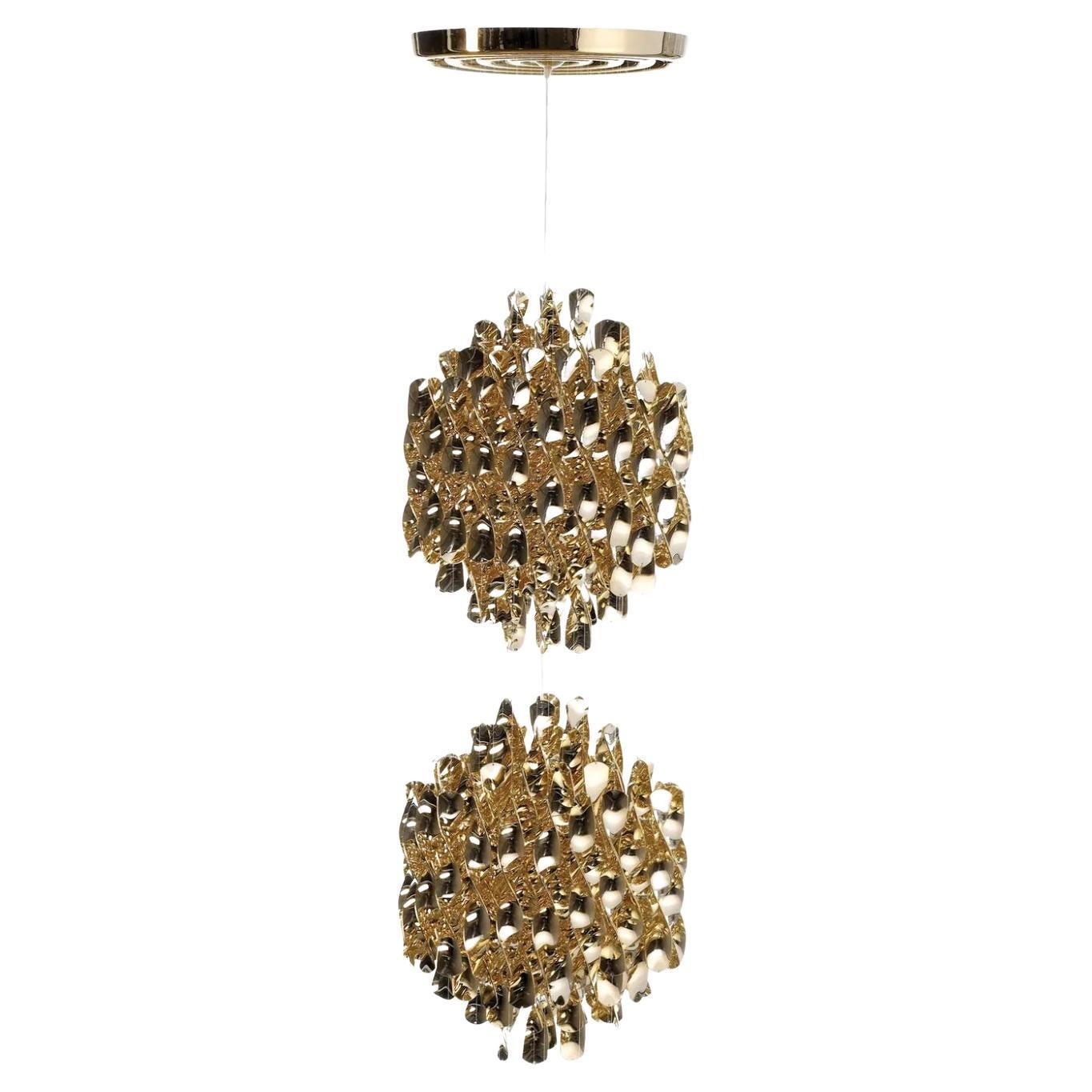 Verner Panton 'Spiral SP2' Pendant in Gold for Verpan For Sale