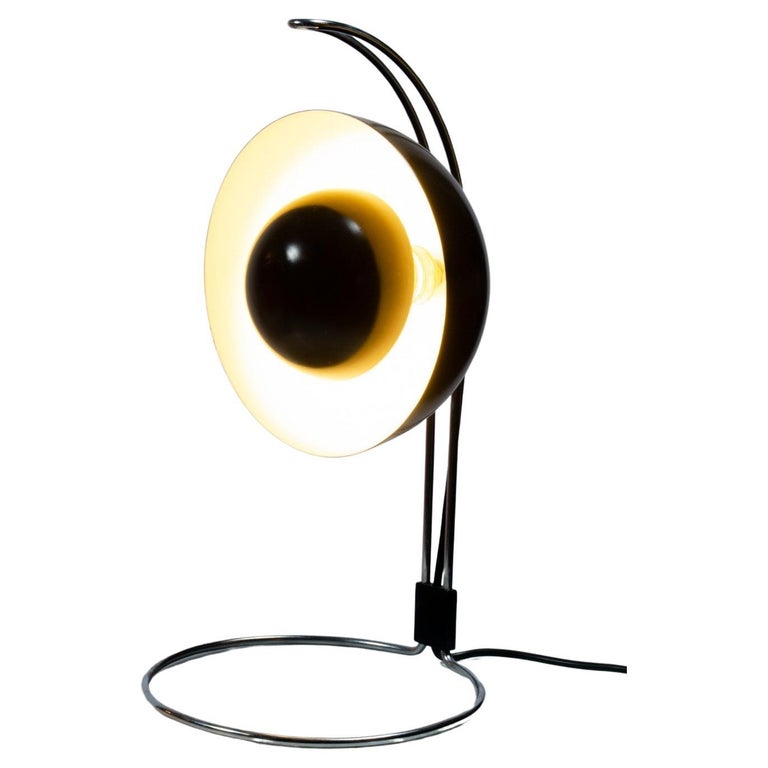 Verner Panton Style, Black VP4 Flowerpot Table Lamp For Sale at