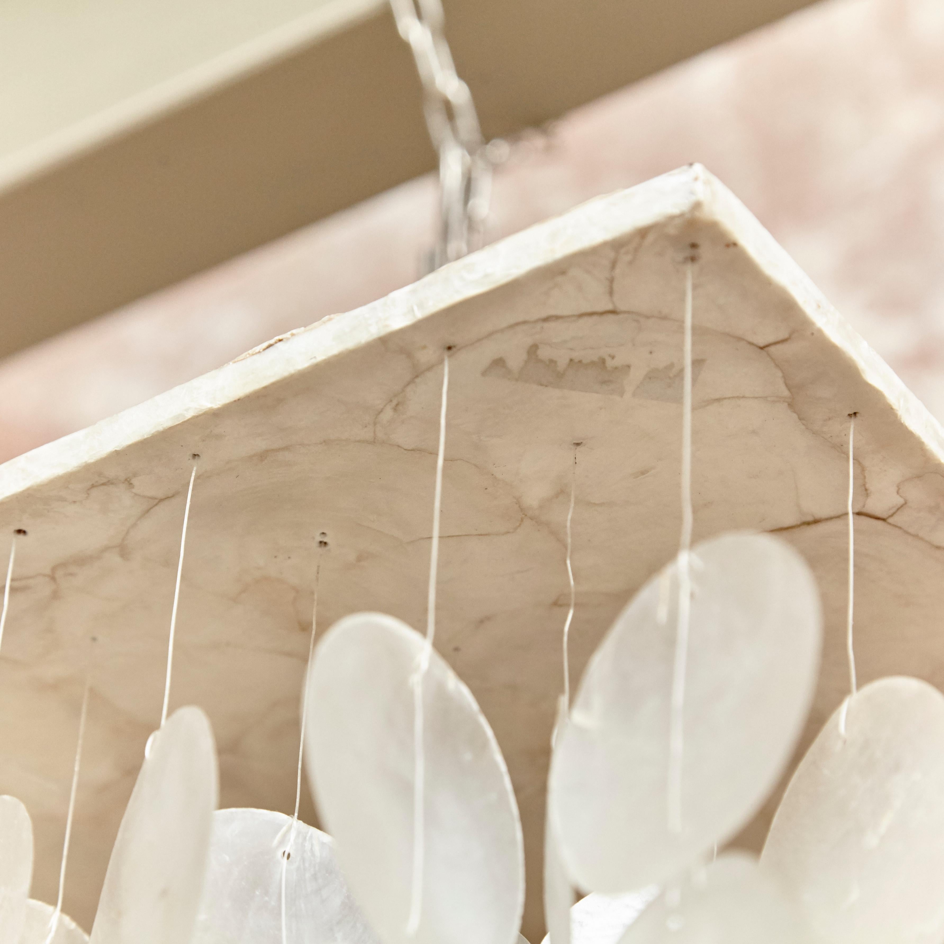 Verner Panton Style Capiz Shell Chandelier Lamp, circa 1970 5