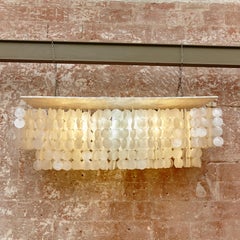 Verner Panton Style Capiz Shell Chandelier Lamp, circa 1970