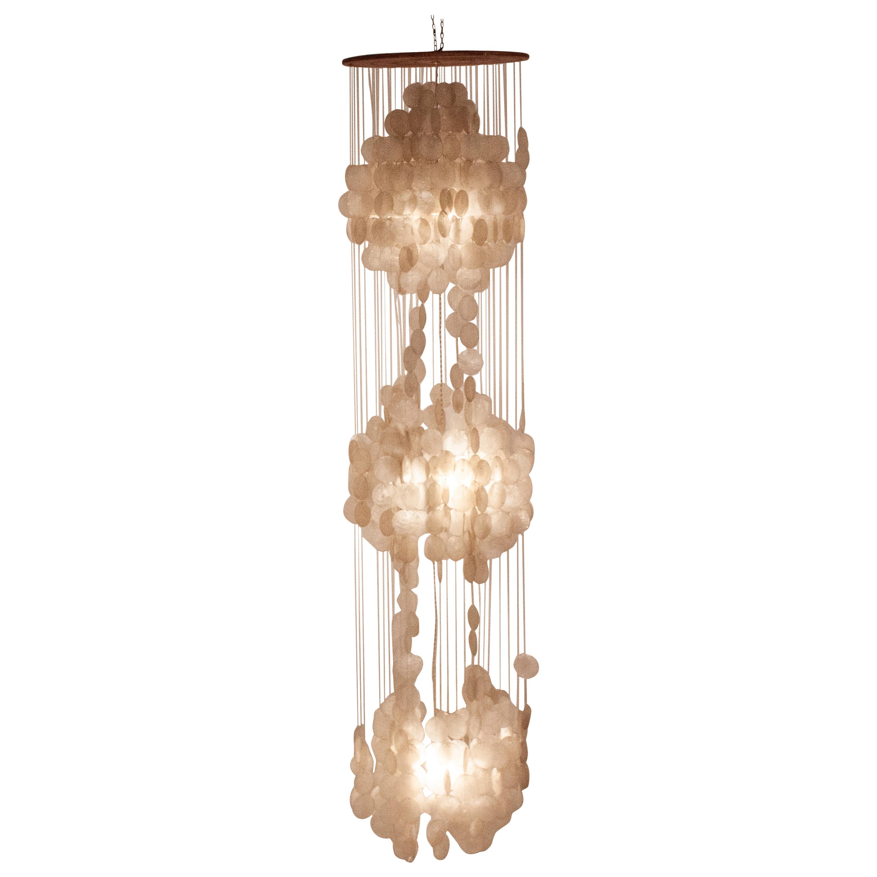 Verner Panton Style Chandelier or Pendant Lamp, Shell, 1970s, Philippines  at 1stDibs