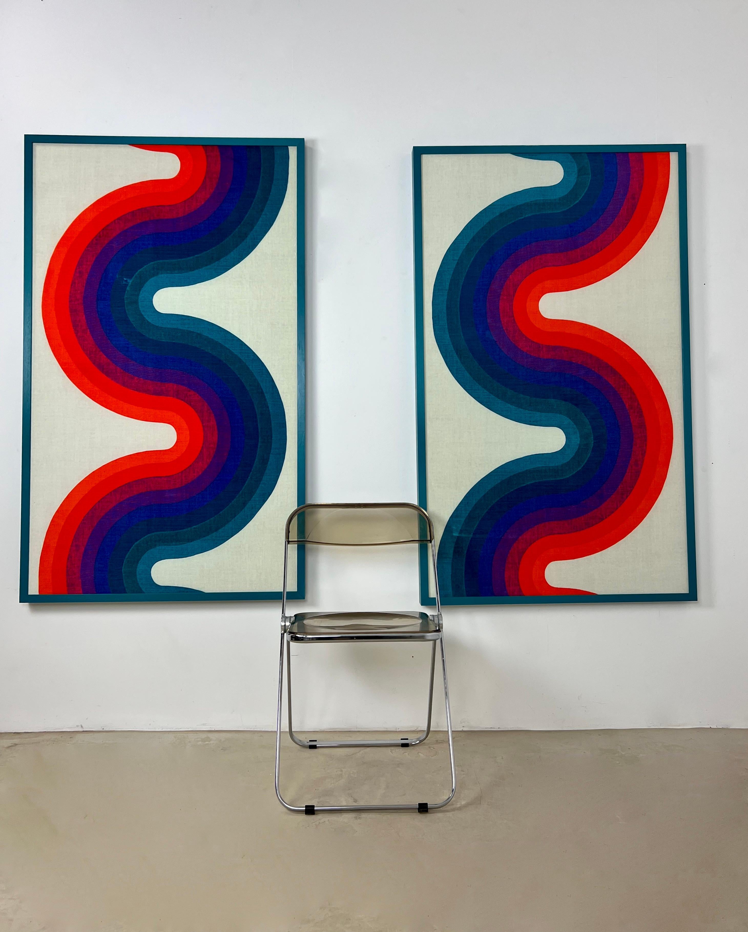 Verner Panton Style Fabric Board, 1970s Set 2 1