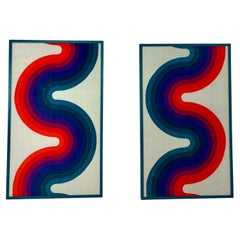 Verner Panton Style Fabric Board, 1970s Set 2