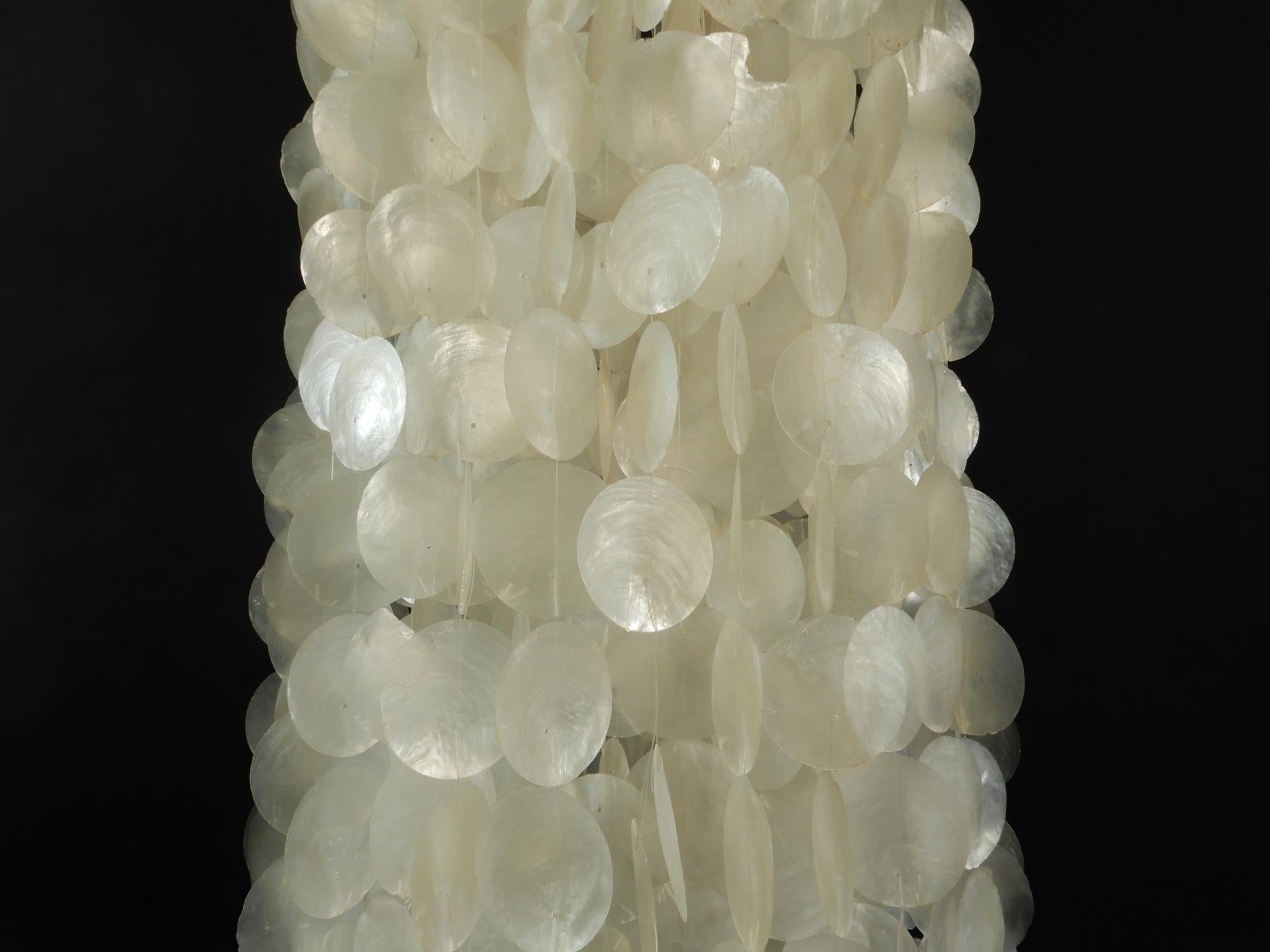 Verner Panton style mother of pearl chandelier, 1970s.