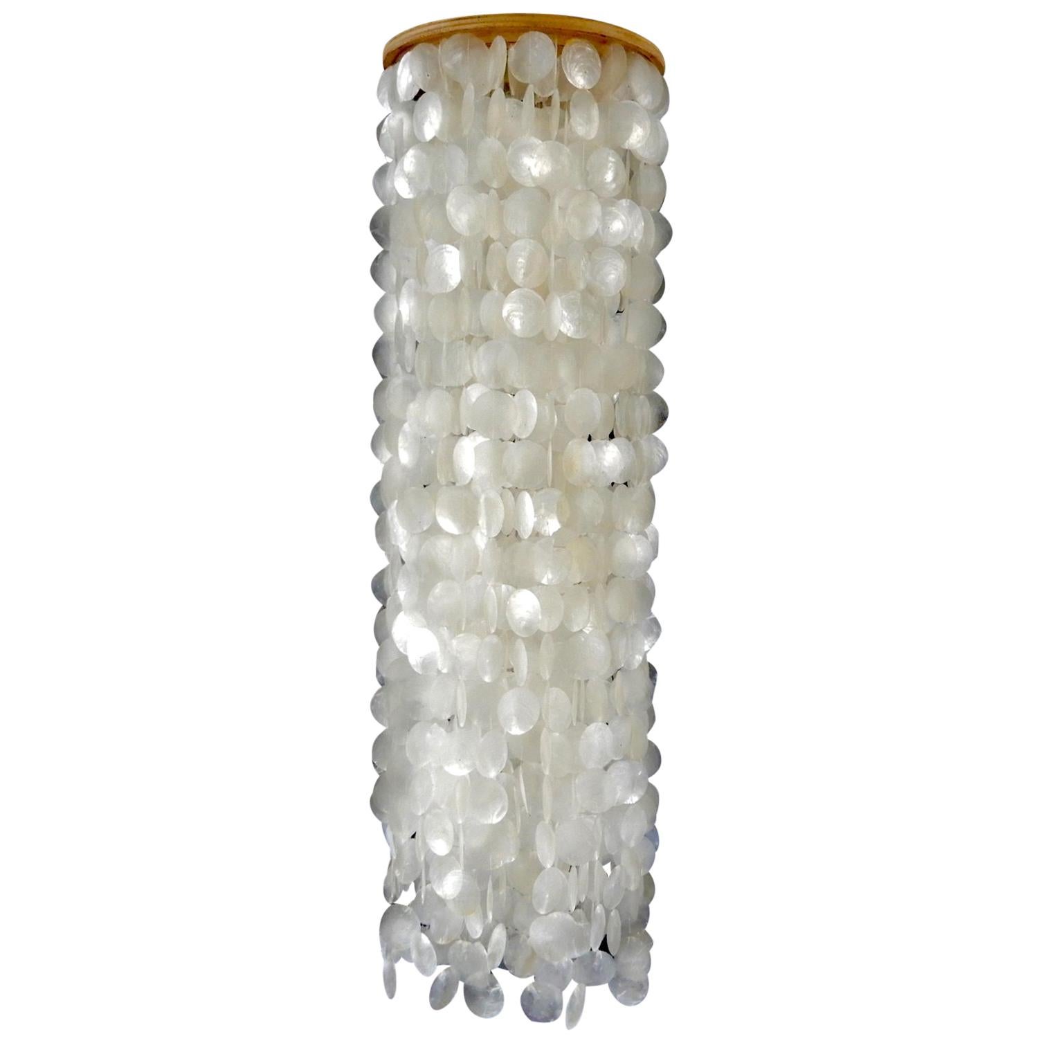Verner Panton Style Mother of Pearl Chandelier, 1970s