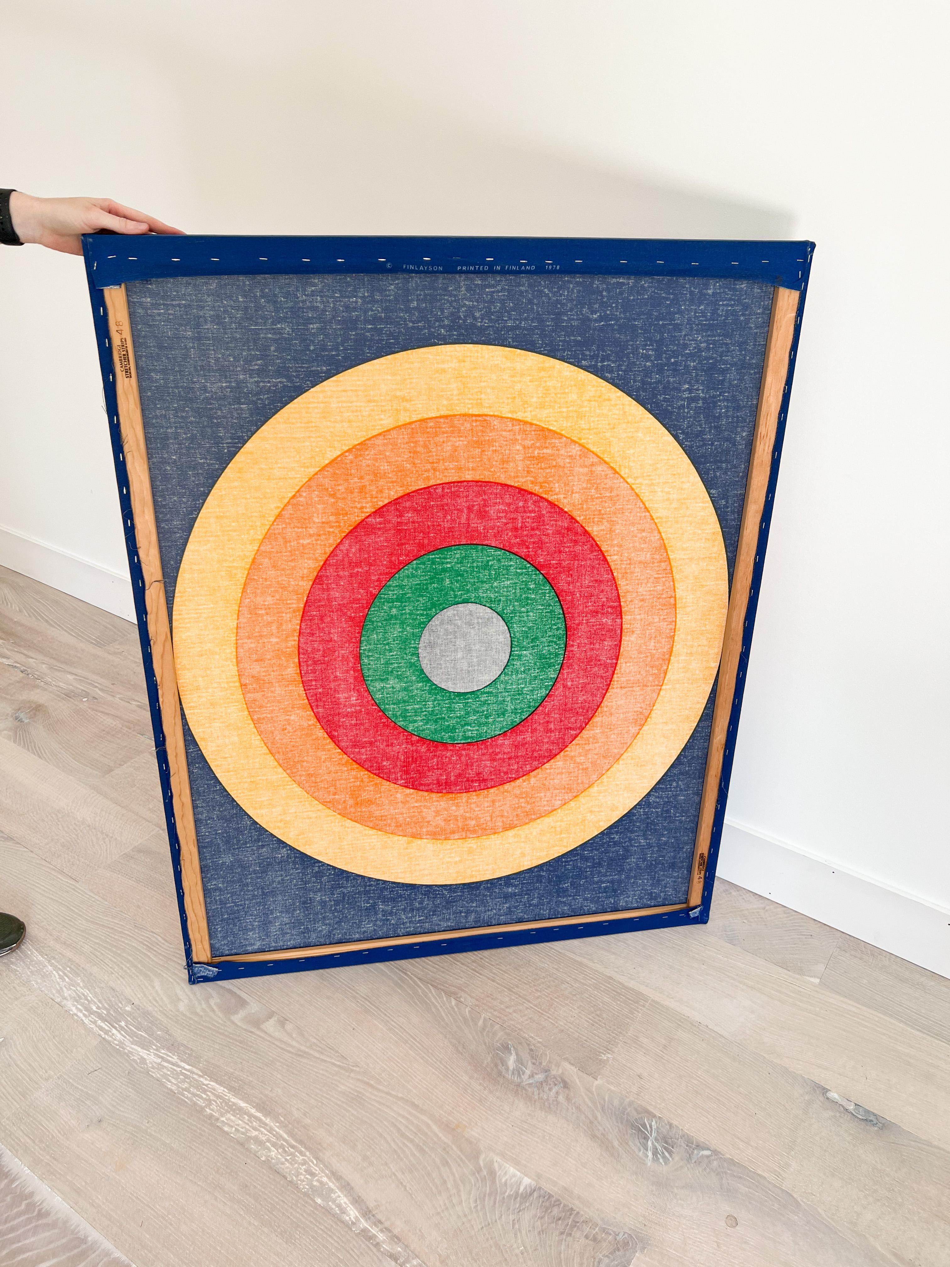 Late 20th Century Verner Panton Style Textile Wall Hanging by Finlayson - Bulls Eye