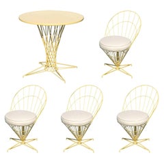 Verner Panton Style Wire "Cone" Chairs and Dining Table Patio Set