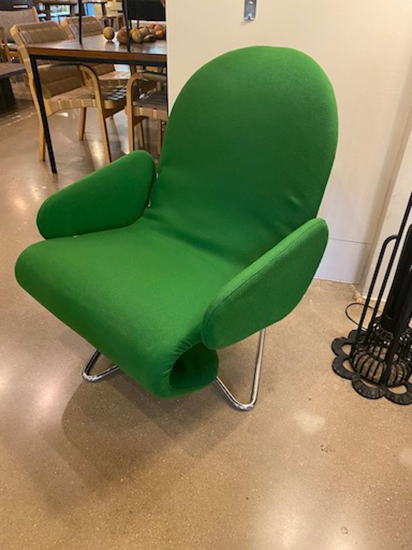 Verner Panton Swivel Chair in Green, Denmark, 1960s 4