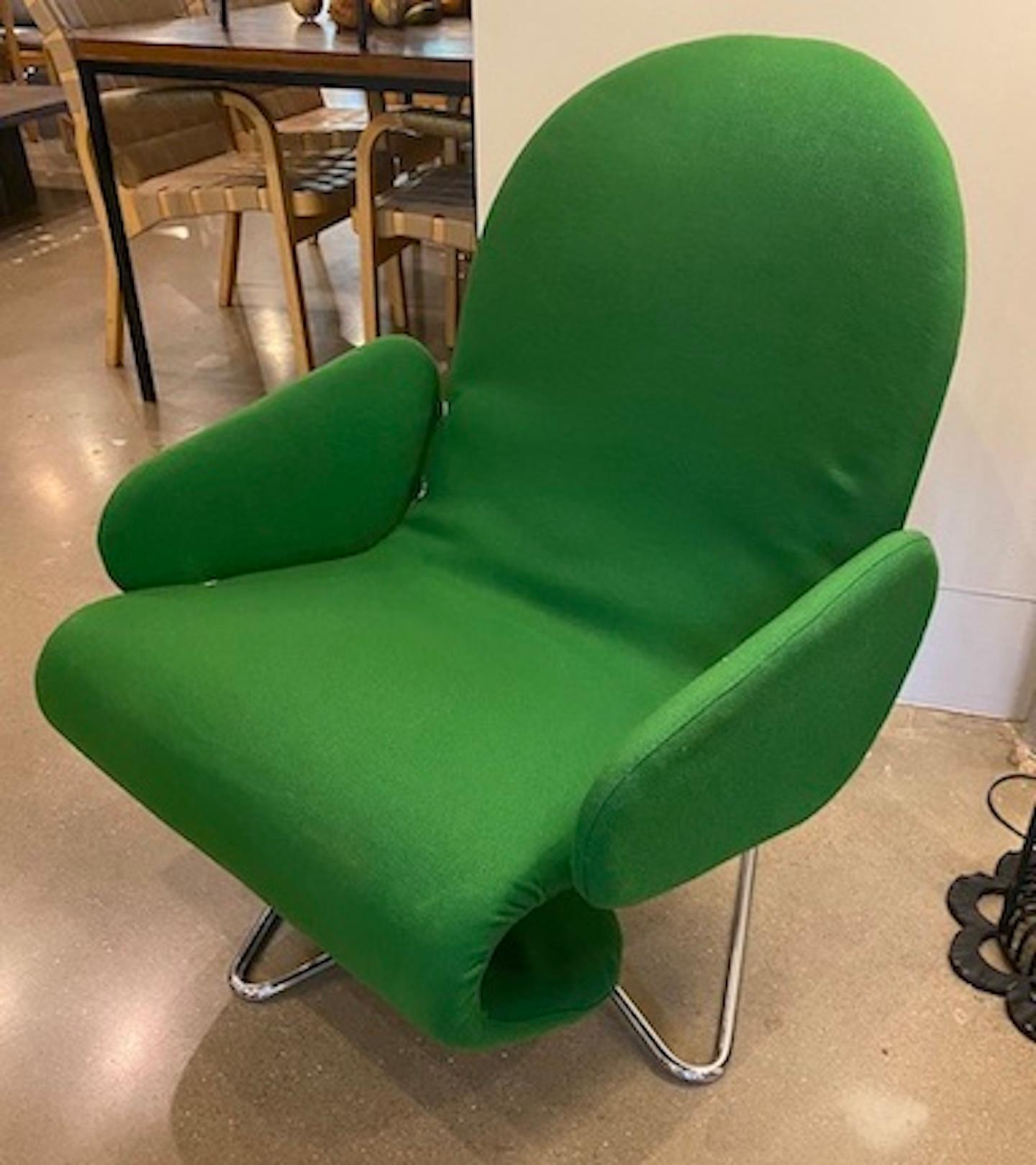 Verner Panton Swivel Chair in Green, Denmark, 1960s 5