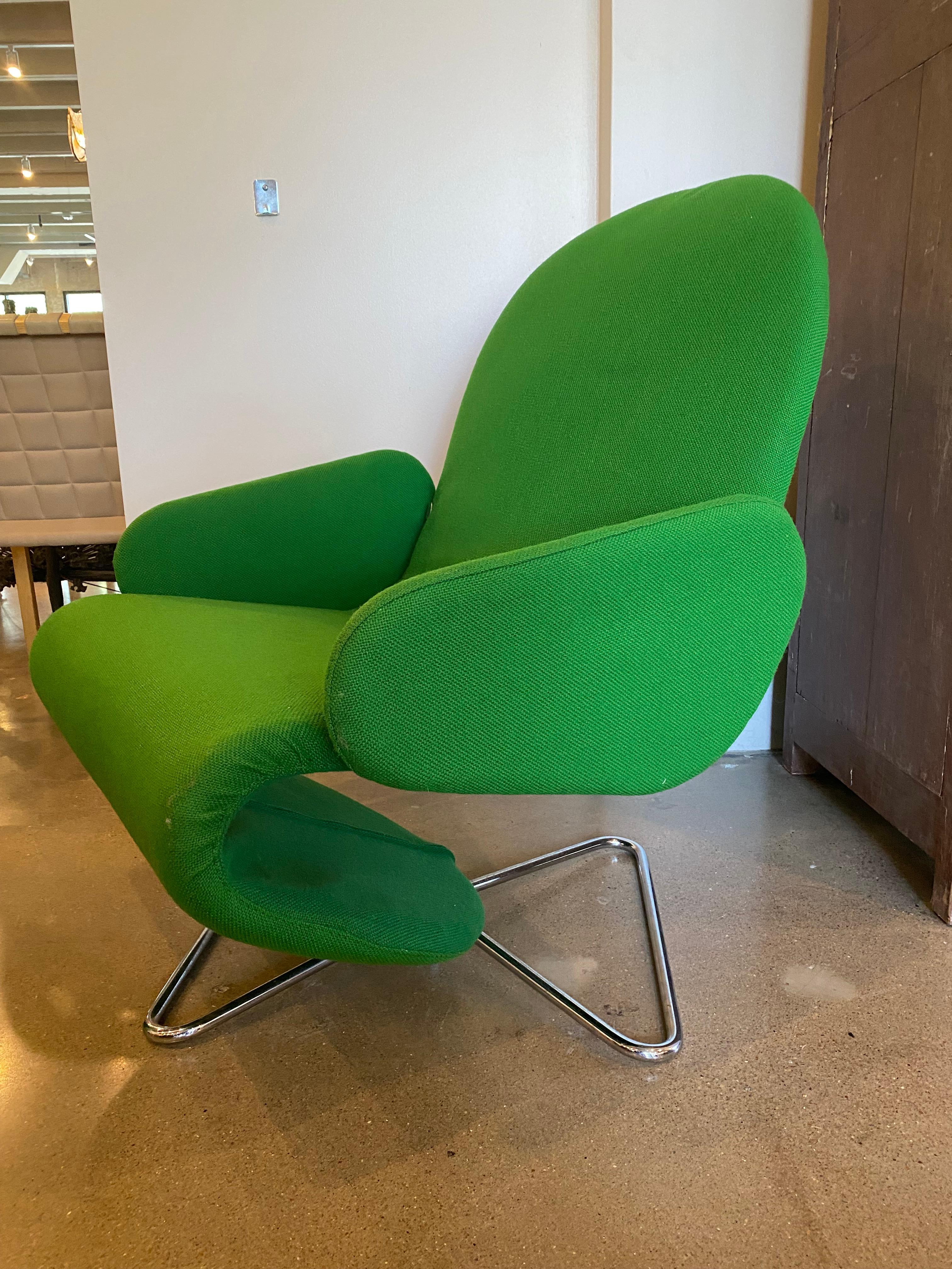 Verner Panton Swivel Chair in Green, Denmark, 1960s In Good Condition In Austin, TX