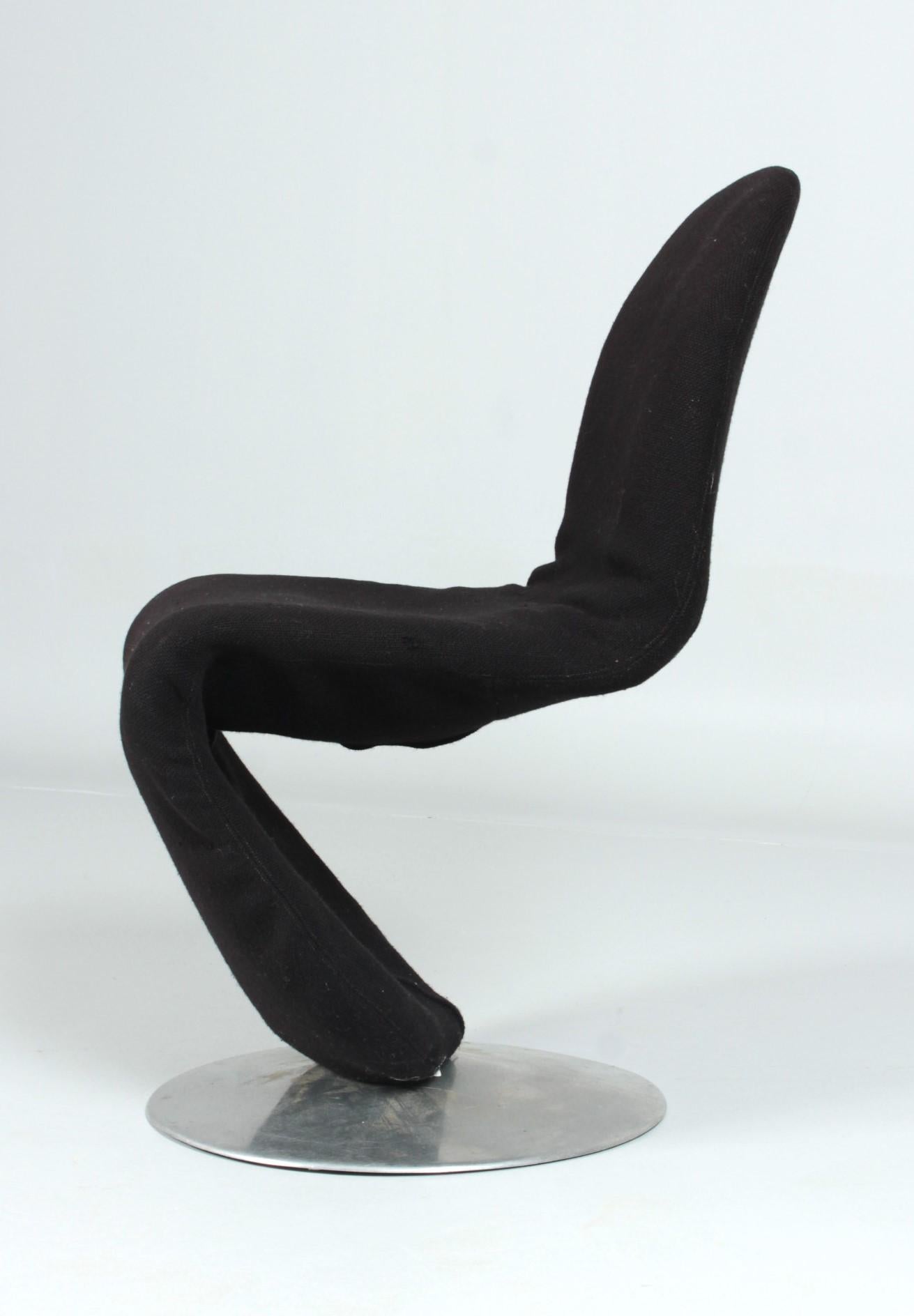Danish Verner Panton, System 1-2-3 Chair, Design Black For Sale