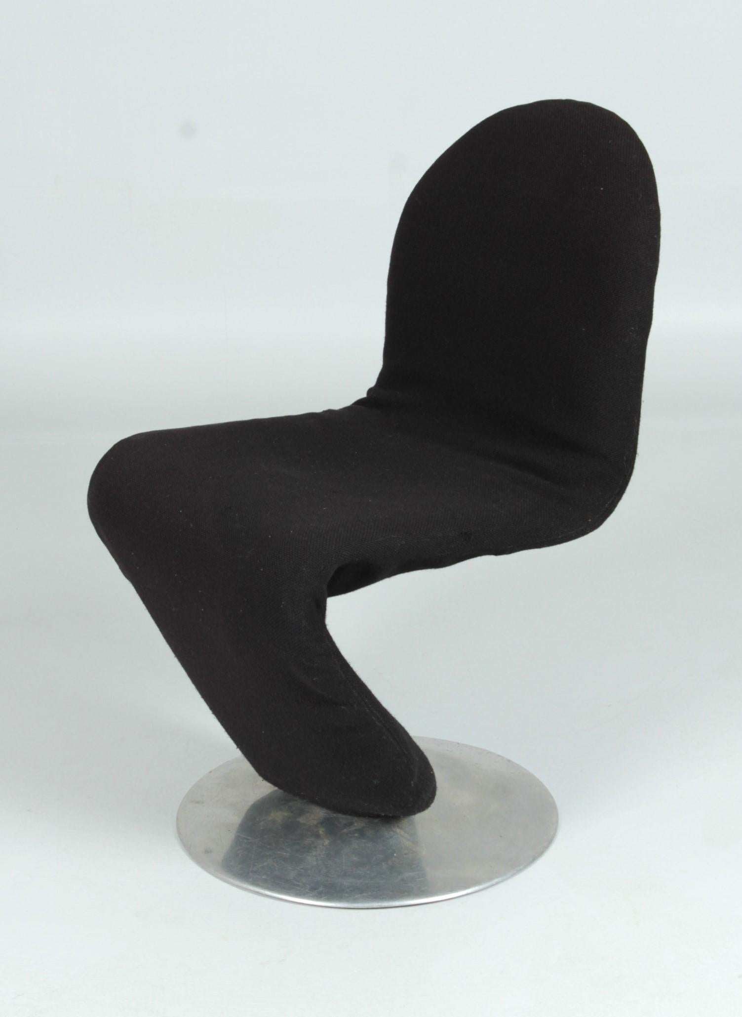 Verner Panton, System 1-2-3 Chair, Design Black In Fair Condition For Sale In Greven, DE