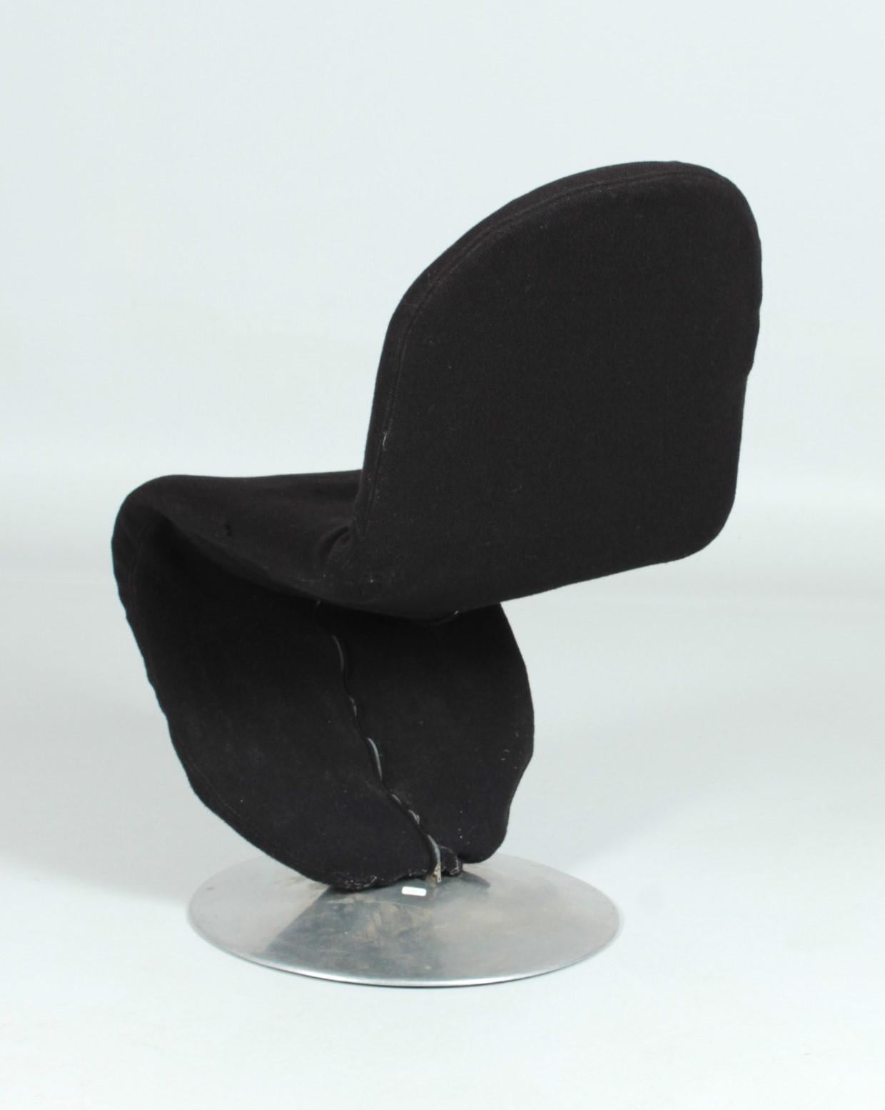 Late 20th Century Verner Panton, System 1-2-3 Chair, Design Black For Sale