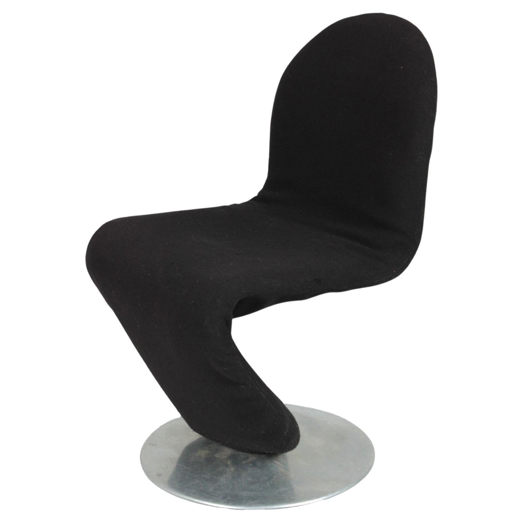 Verner Panton, System 1-2-3 Chair, Design Black For Sale