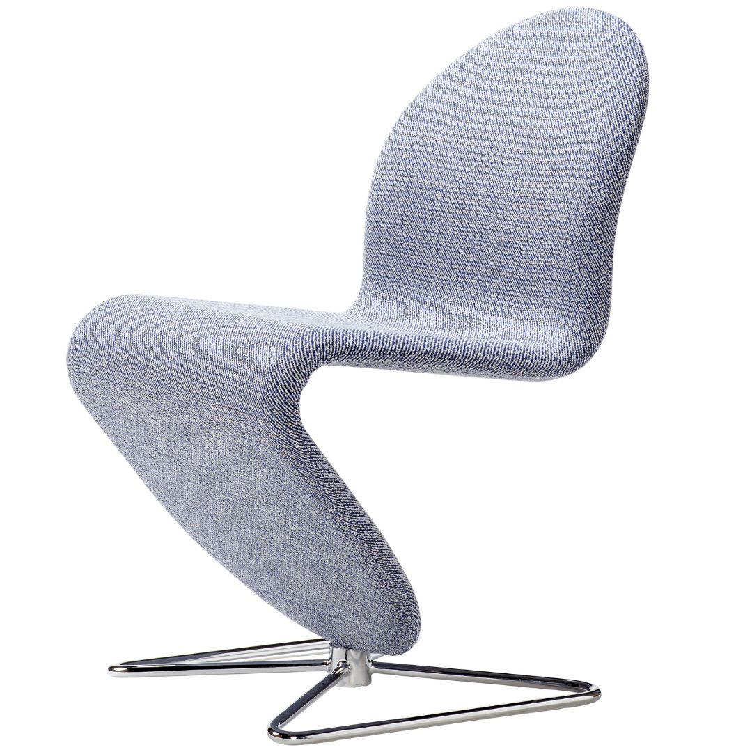 Contemporary Verner Panton 'System 1-2-3' Standard Dining Chair in Fabric for Verpan For Sale