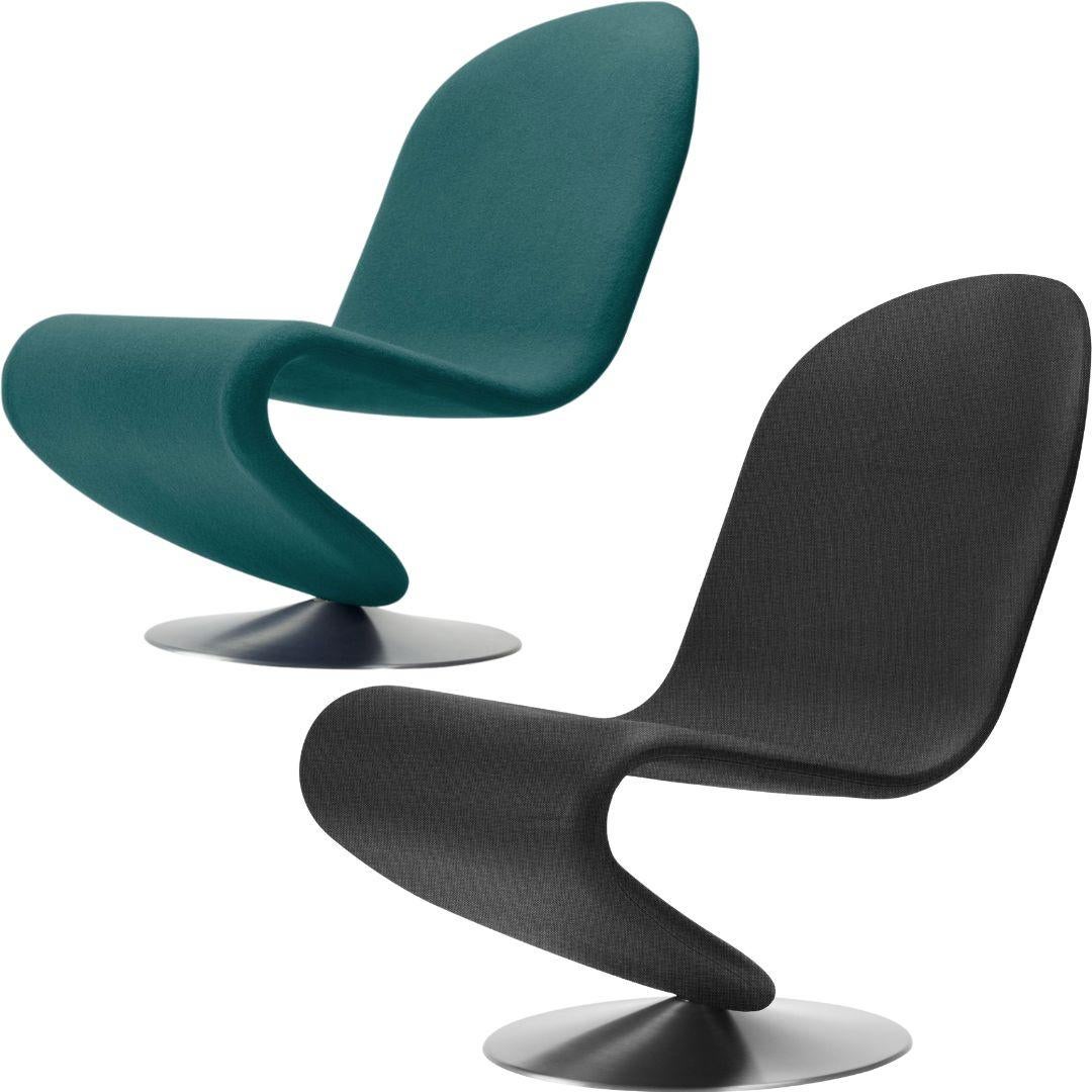 Brushed Verner Panton 'System 1-2-3' Standard Lounge Chair in Fabric for Verpan For Sale