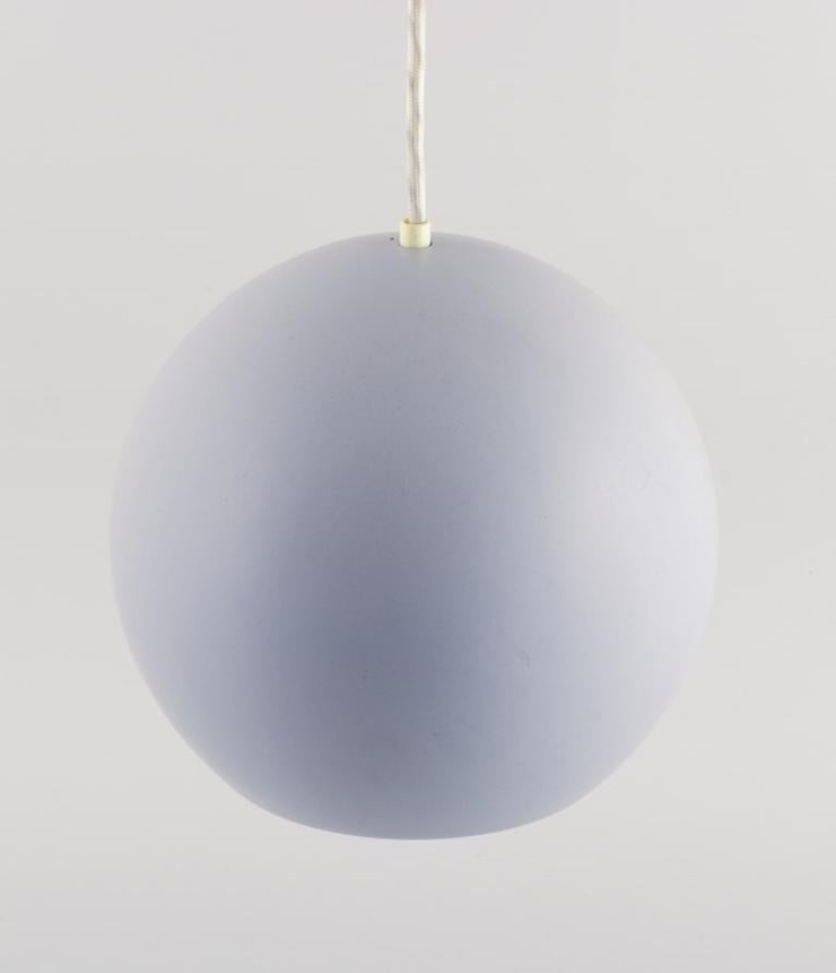 Scandinavian Modern Verner Panton, Topan Ceiling Lamp in Light Gray Lacquered Metal, 1970s For Sale