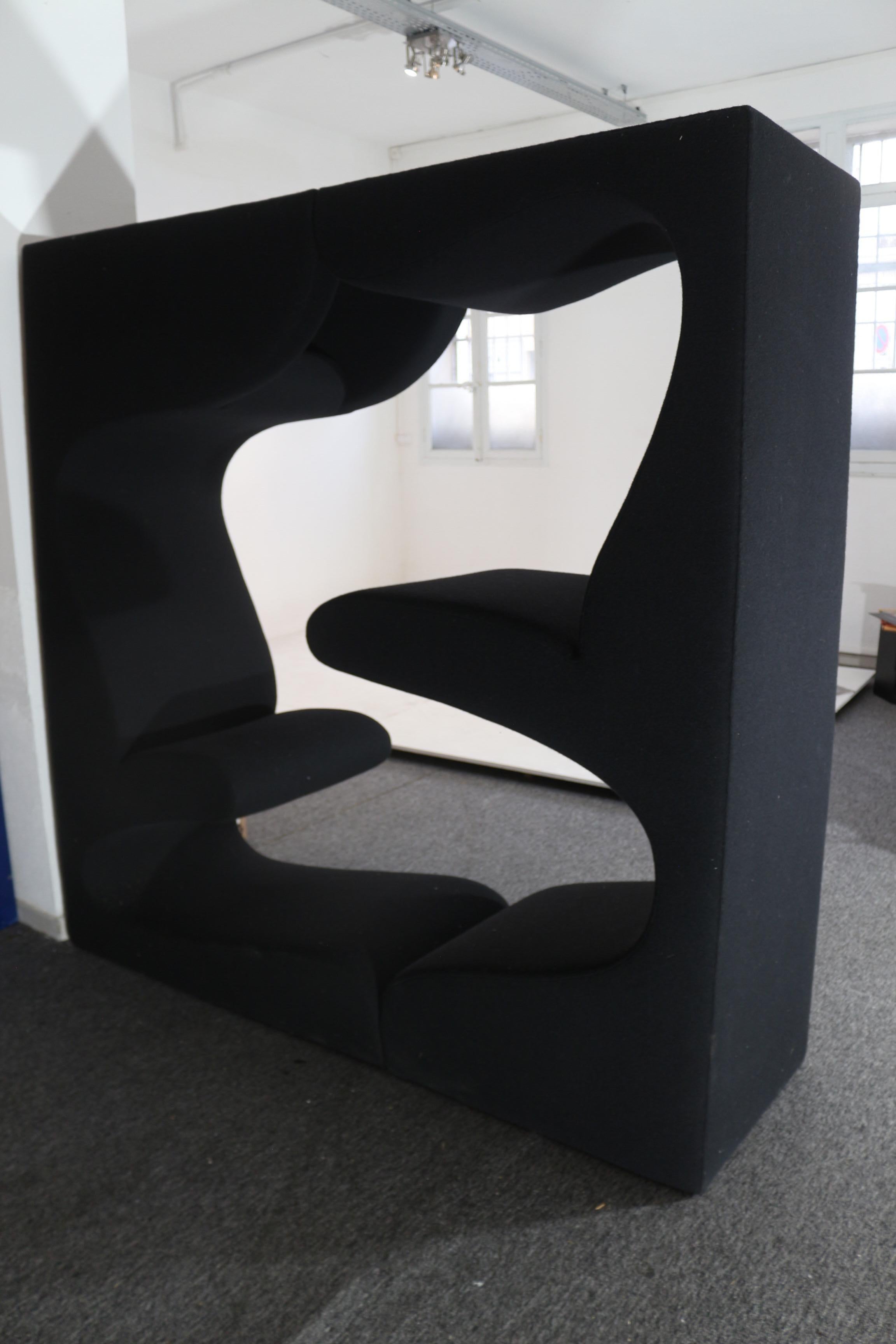 Sculptural armchair designed by Verner Panton.
Very rare edition in this black colour made for Vitra Design Museum 
It is new. Used for exhibition.

Originally designed in 1969, and probably the most famous piece of Space Age furniture ever