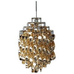 Verner Panton Verpan SP01 Gold Spiral SP01 Pendant Chandelier 1969 Kinetic Mod