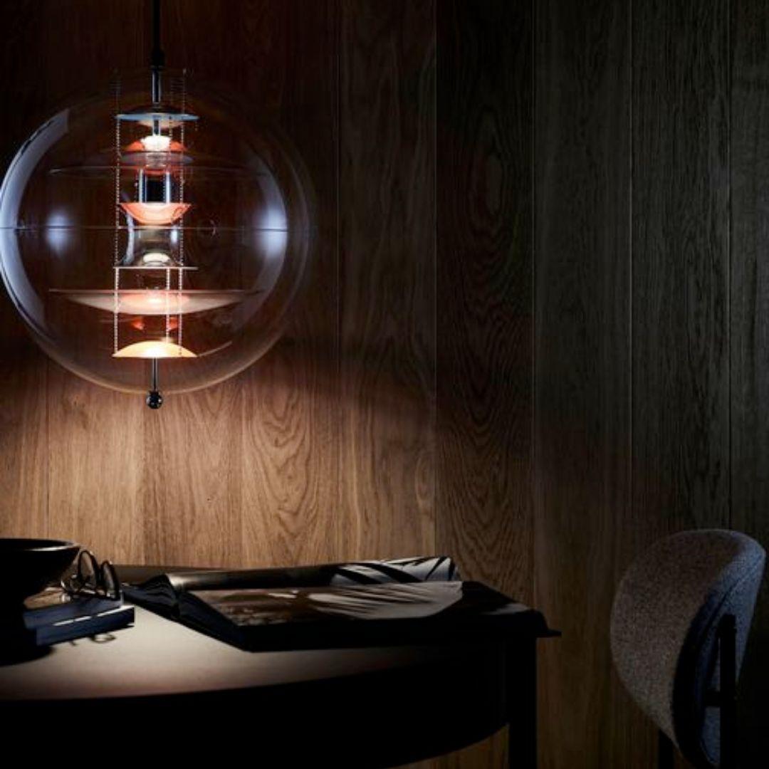 Verner Panton 'VP Globe' pendant in smoke colored glass and acrylic for Verpan

Verner Panton was one of Denmark's most legendary modern furniture and interior designers. His innovative experimentation with new materials, bold shapes and vibrant